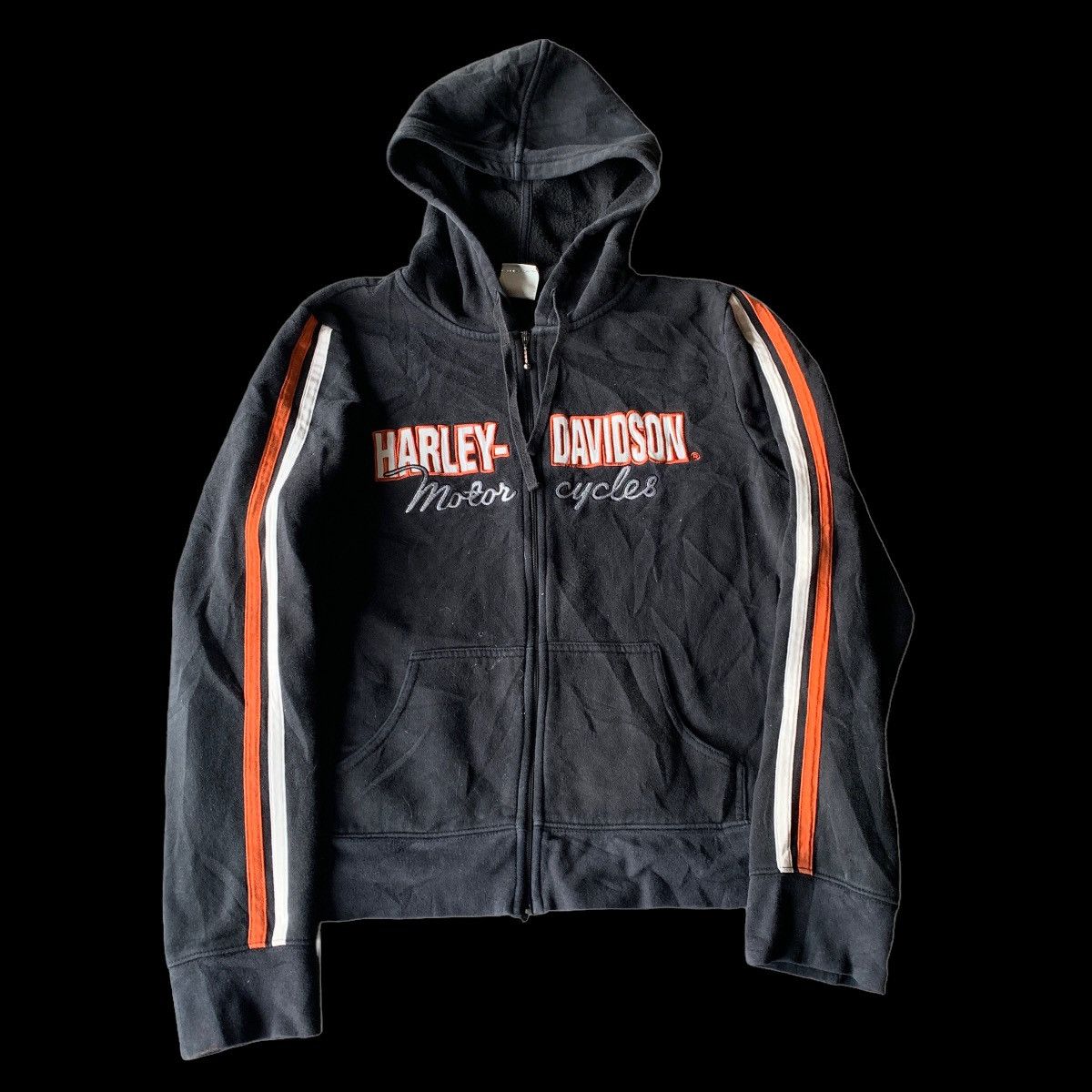 Harley-Davidson Advertising Pullover Hoodie, Men's Size Small cotton orange type Vintage Second Hand
