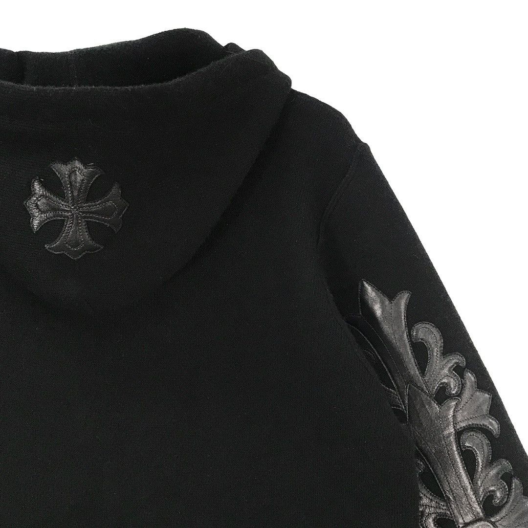 Chrome Hearts Chrome Hearts Cashmere Leather Cross Patch Hoodie Size US L / EU 52-54 / 3 - 2 Thumbnail