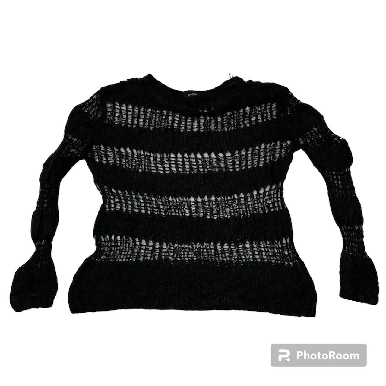 Japanese Brand Emoda Distress Knit Constructed Pullover Size US M / EU 48-50 / 2 - 1 Thumbnail