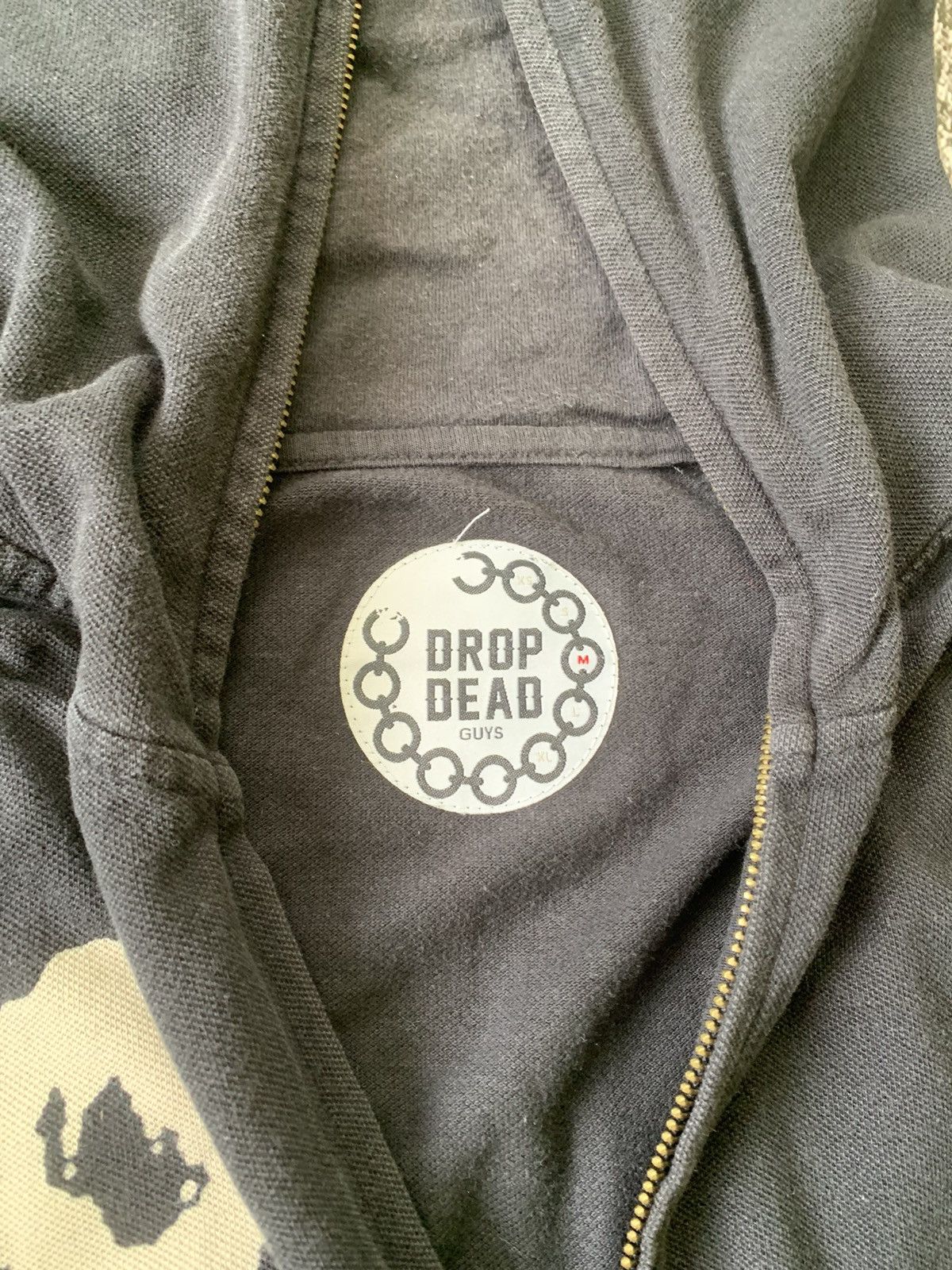 Drop Dead vintage distressed Full-Zip hoodie size M