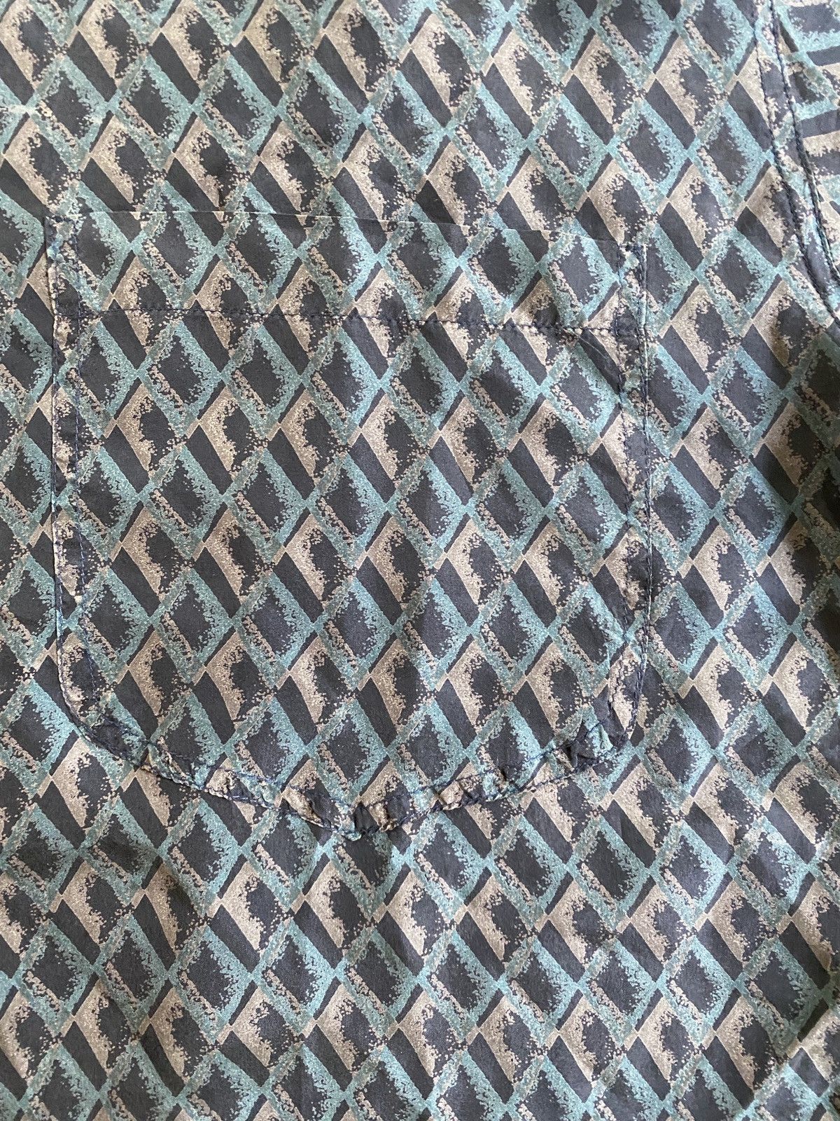 Robert Stock Vintage 80’s Robert Stock Silk Standing Collar Button Up Size US L / EU 52-54 / 3 - 8 Thumbnail
