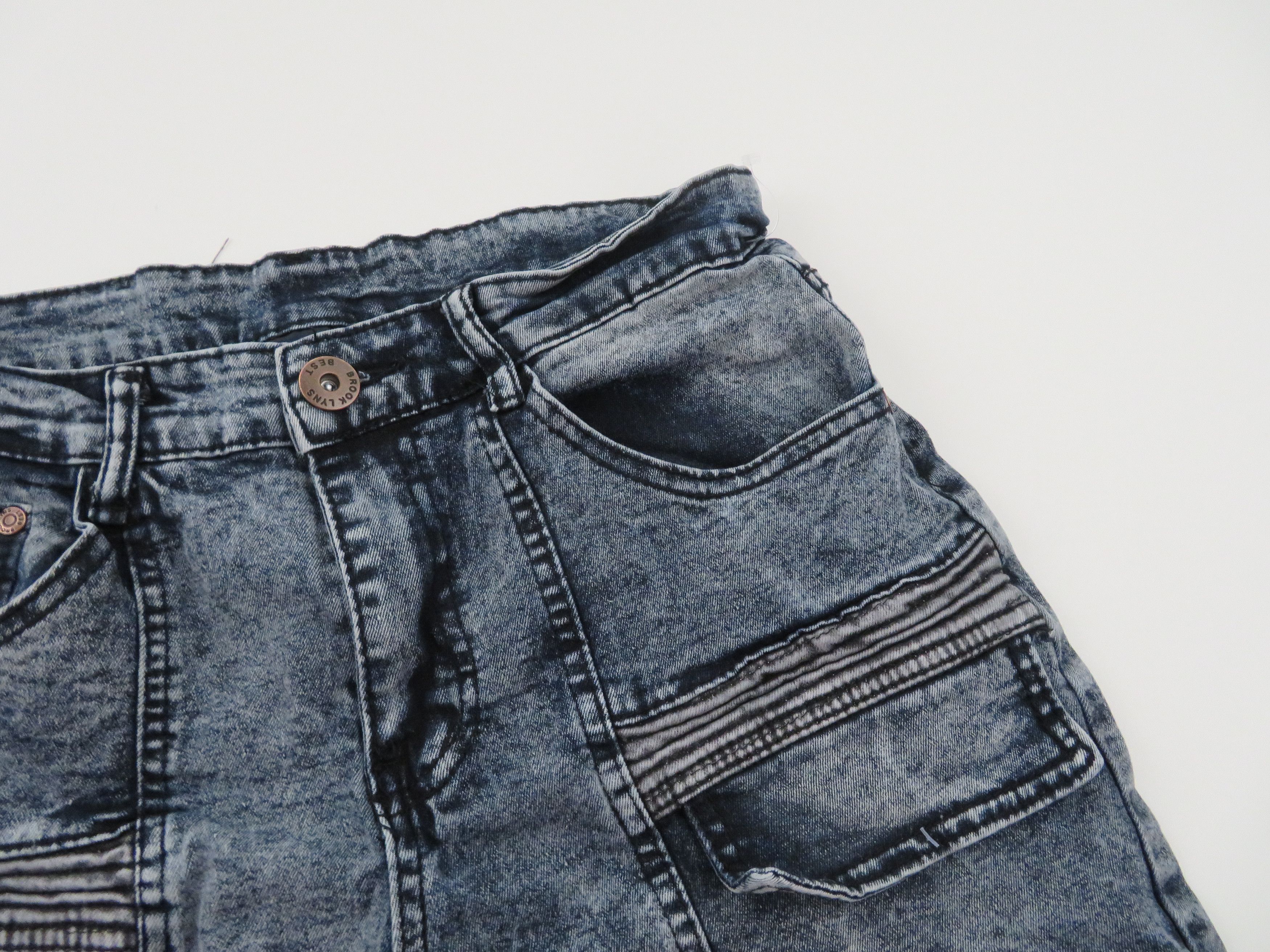 Vintage Vintage Y2k Acid Wash Skinny Denim Jean Shorts Jorts Skate Size US 30 / EU 46 - 2 Thumbnail