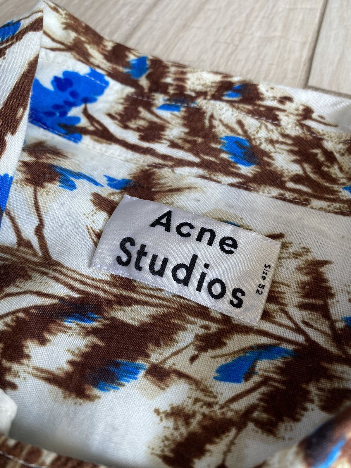 Acne Studios Acne Studios Pine Print Camp Viscose Bowling Shirt Size US L / EU 52-54 / 3 - 7 Thumbnail