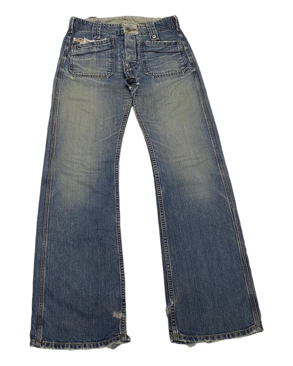 Diesel FLARE🔥DIESEL DISTRESSED THRASHED DENIM SUPER FLARE JEANS Size US 31 - 5 Thumbnail