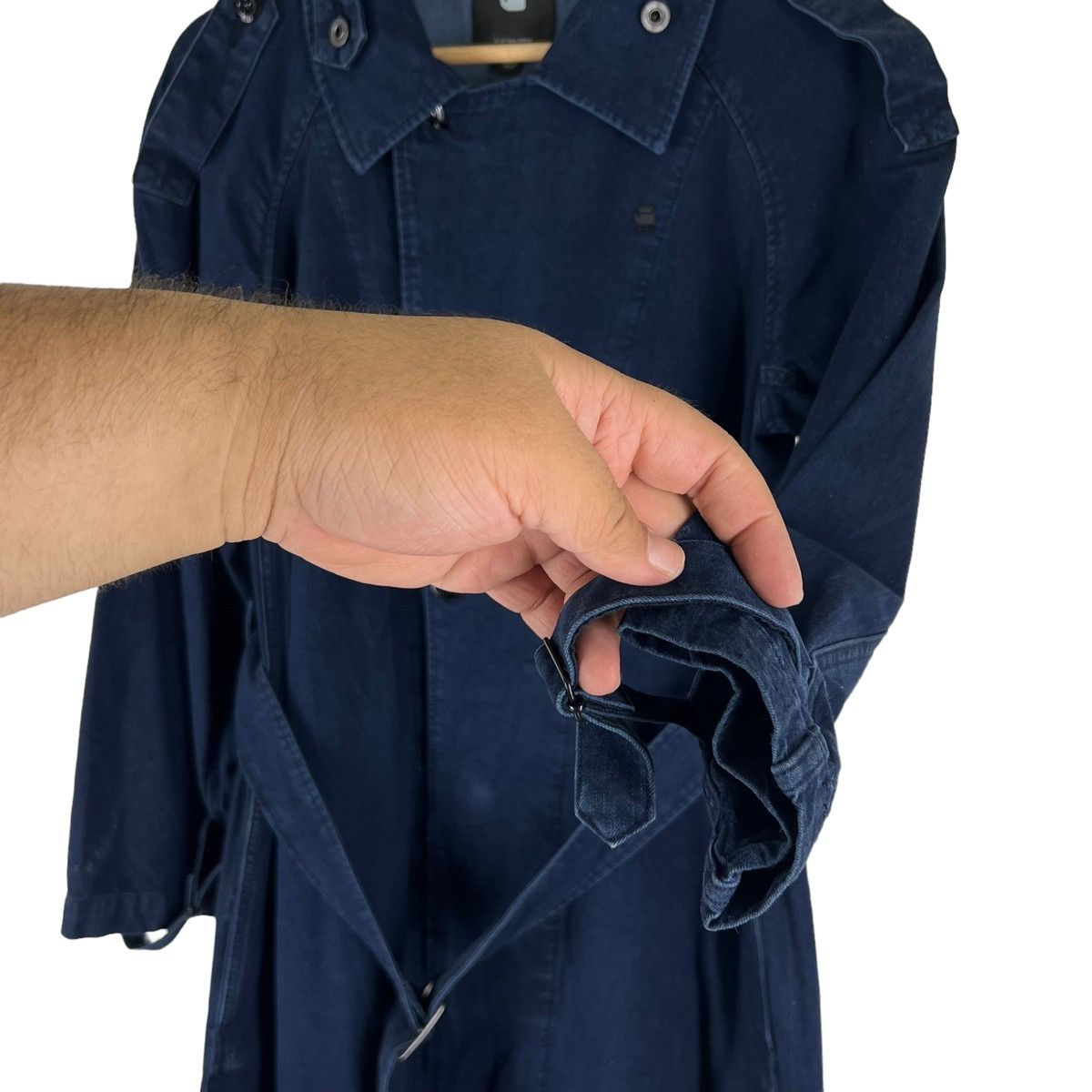 Japanese Brand VINTAGE DENIM LONG JACKET BONDAGE PARACHUTE G-STAR RAW Size US XXS / EU 40 - 5 Thumbnail
