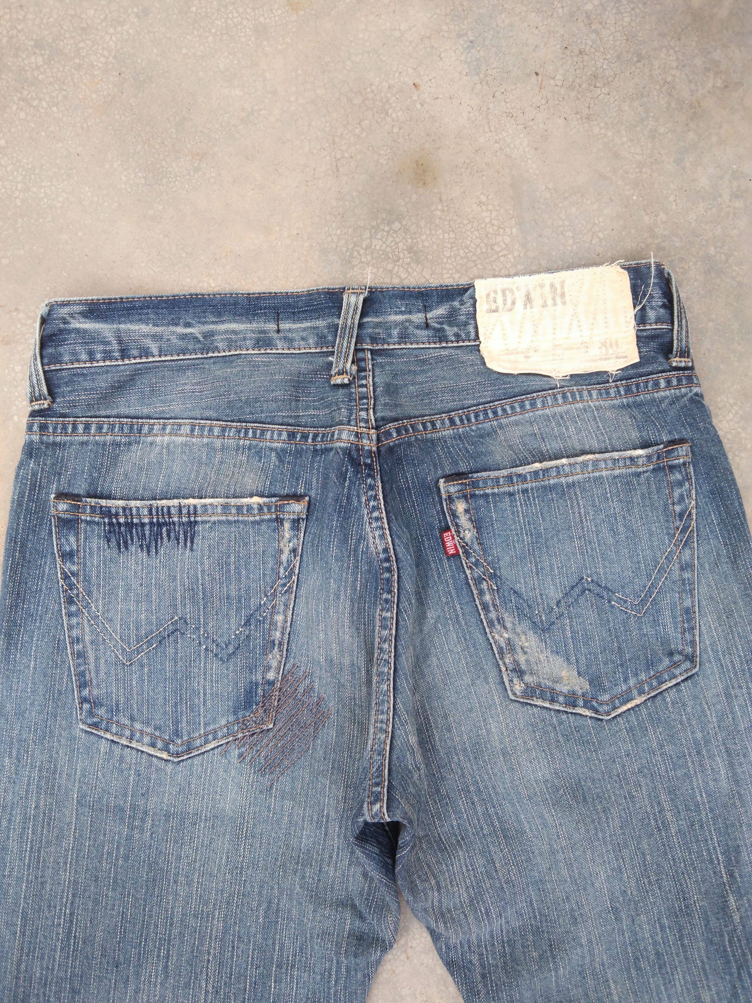 Japanese Brand Vintage Distressed Edwin Blue Washed Flared Jeans 30x32 Size US 30 / EU 46 - 3 Thumbnail