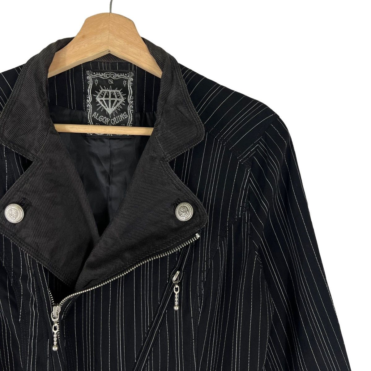 Japanese Brand BONDAGE PARACHUTE PUNK DESIGN JACKET ALGO QUINS STRIPED Size US S / EU 44-46 / 1 - 5 Thumbnail