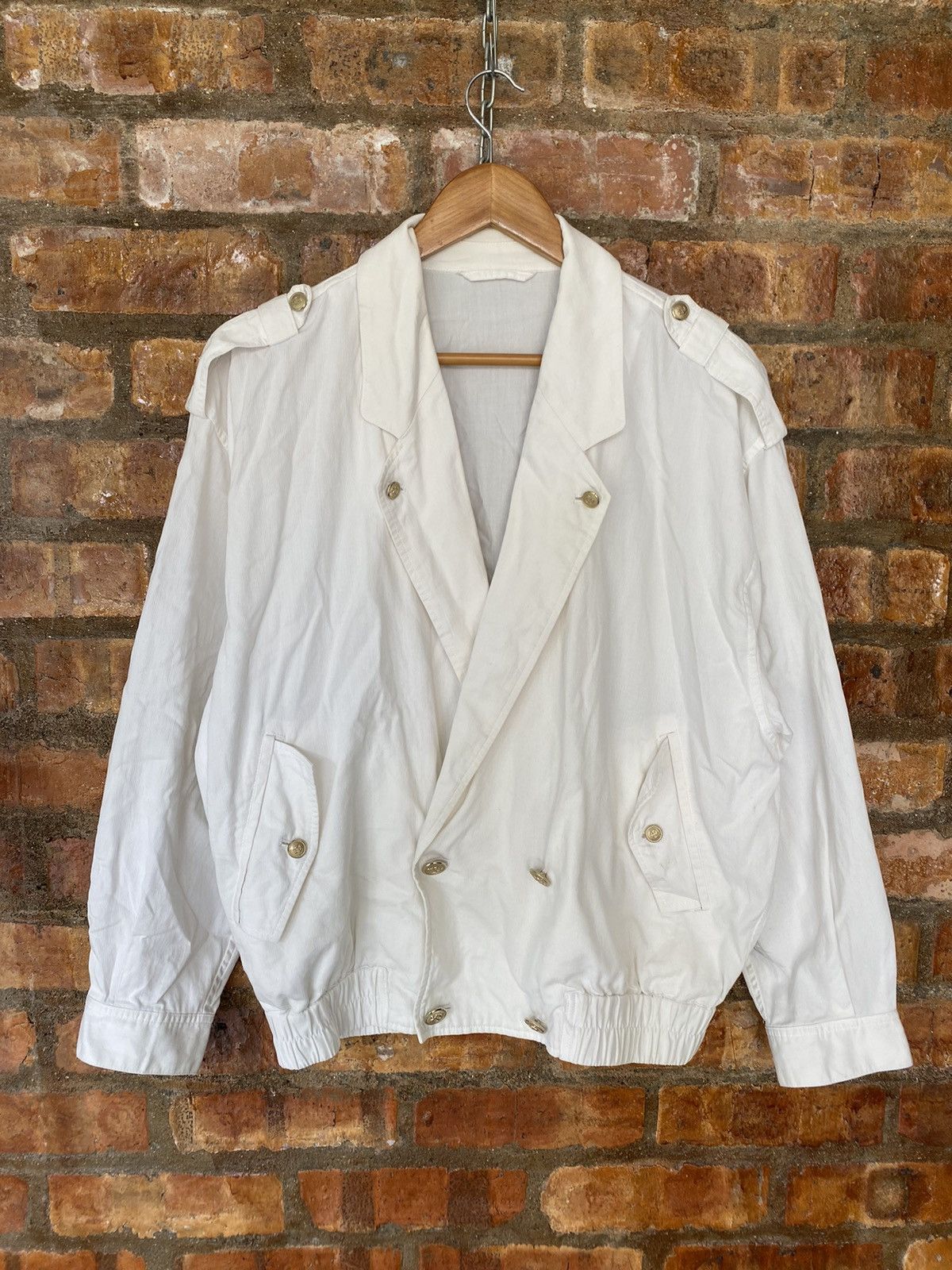 Celine 90s CELINE double collar light cotton button detailing Size US L / EU 52-54 / 3 - 3 Thumbnail