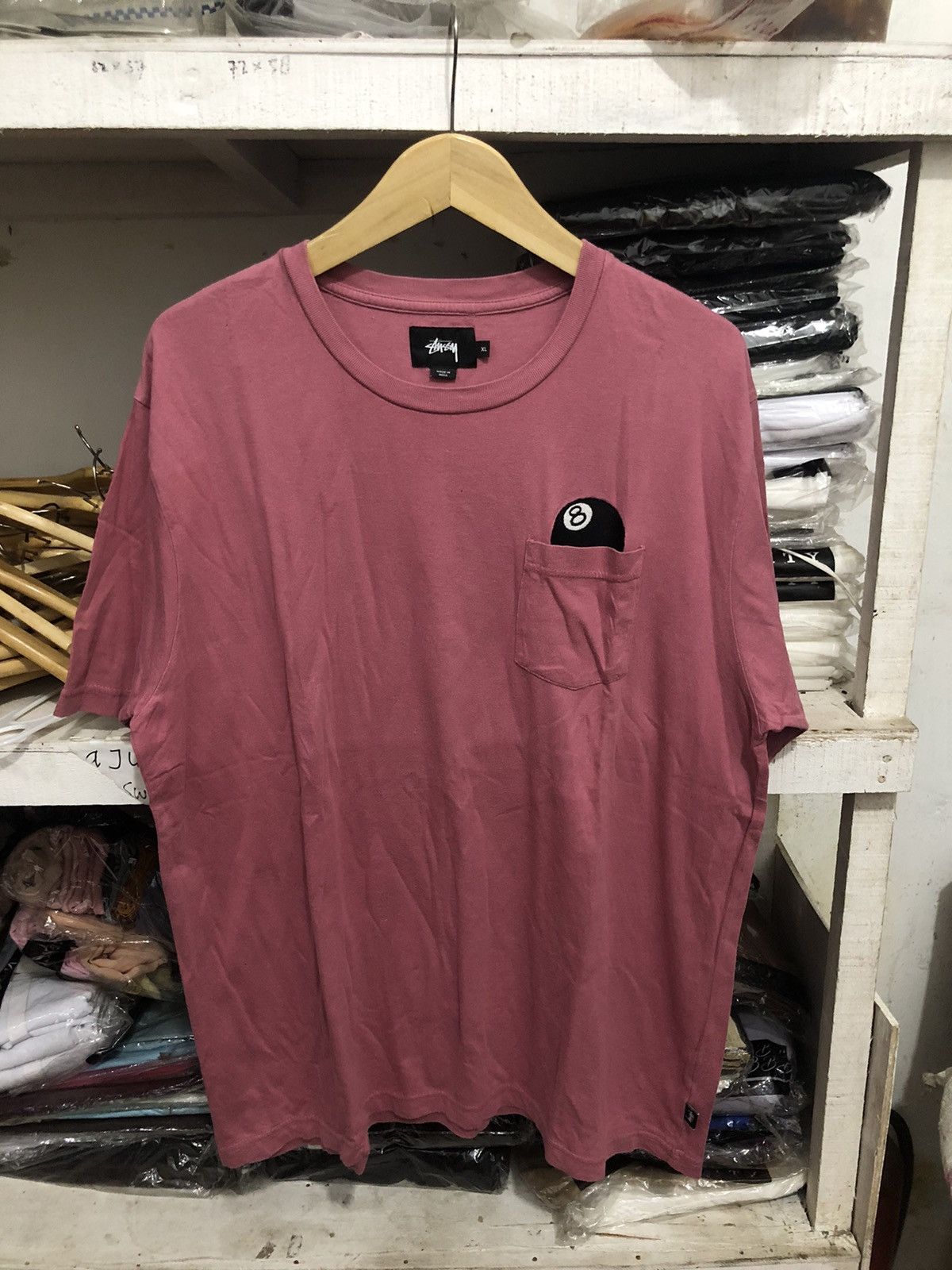 Stussy 8 ball pocket t shirt