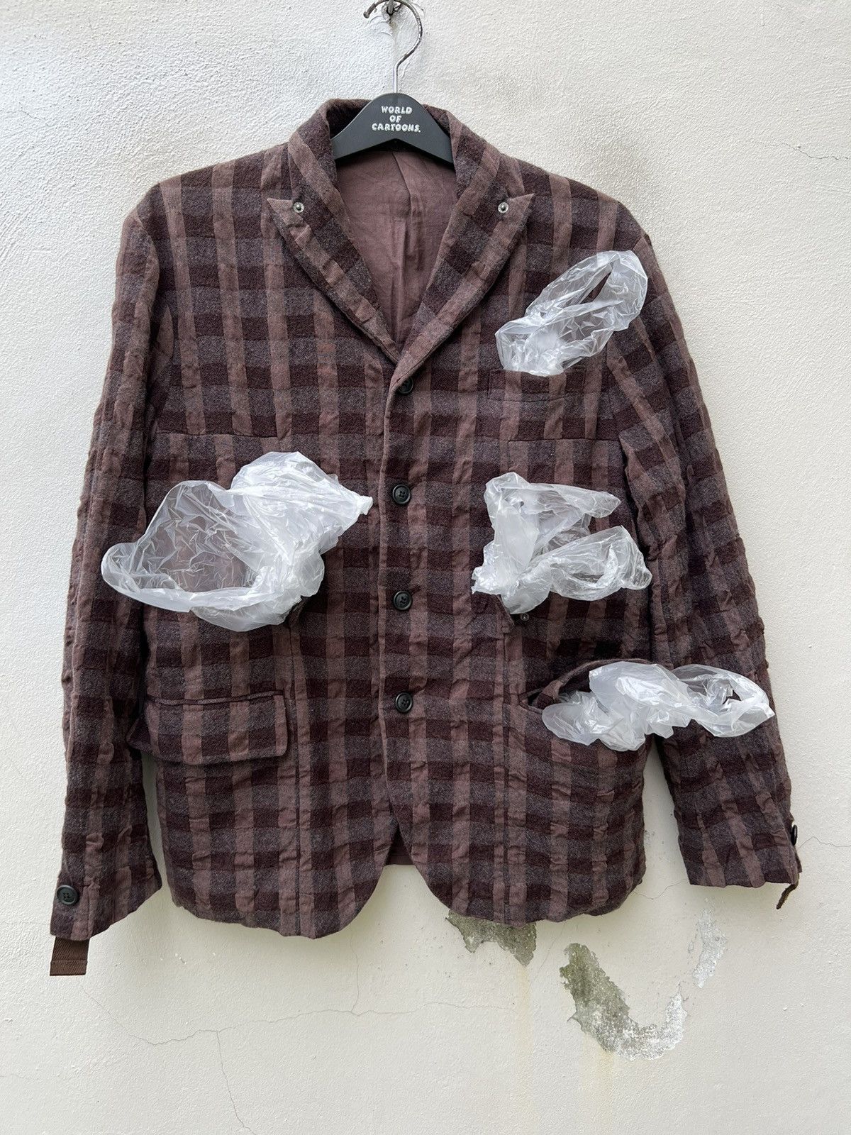 PPFM Vintage PPFM Seersucker Checks Wool Tactical Coat Jacket Size US M / EU 48-50 / 2 - 1 Thumbnail