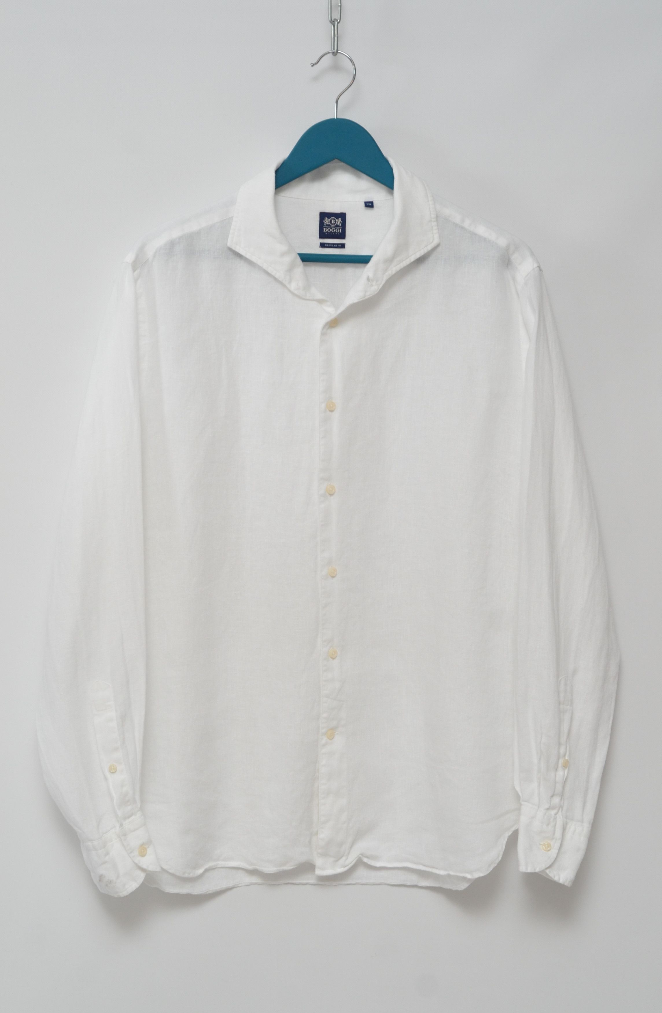 Boggi BOGGI Milano Luxury Linen Long Sleeve Shirt Size US XL / EU 56 / 4 - 1 Thumbnail