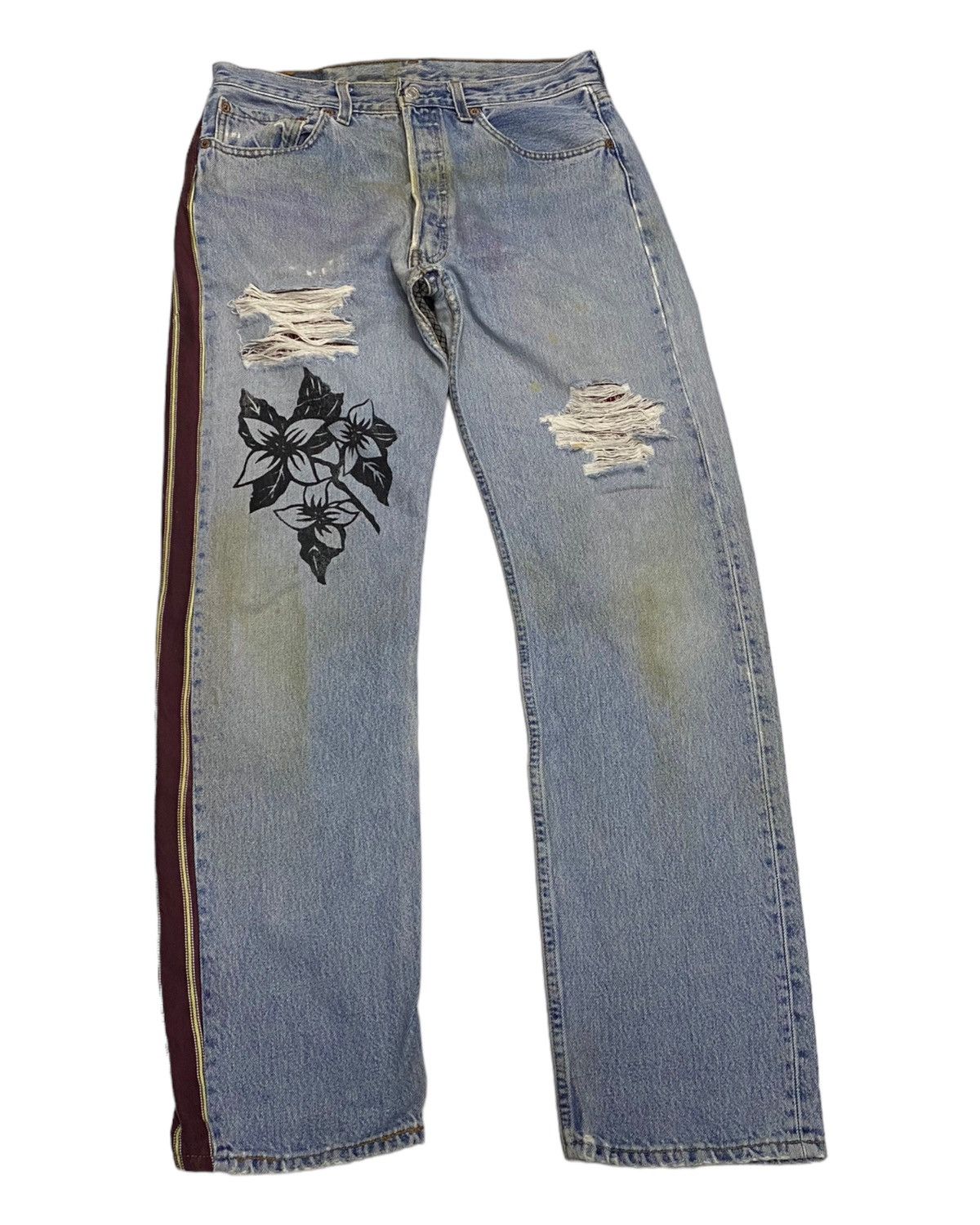 Levi's MEGA RARE🔥LEVIS 501 DISTRESSED CUSTOM PAINTED DENIM JEANS Size US 32 / EU 48 - 7 Thumbnail