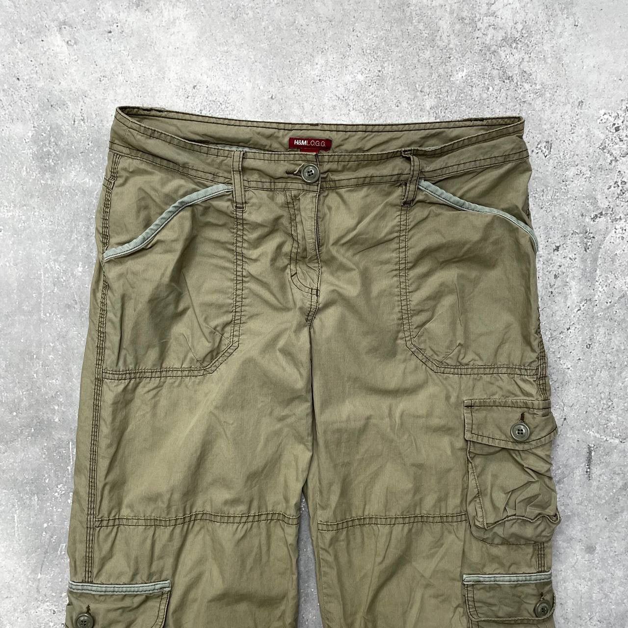 Japanese Brand Vintage H&M Y2K Straight Fit Cargo Pants Women’s Beige Size 34" / US 12 / IT 48 - 3 Thumbnail