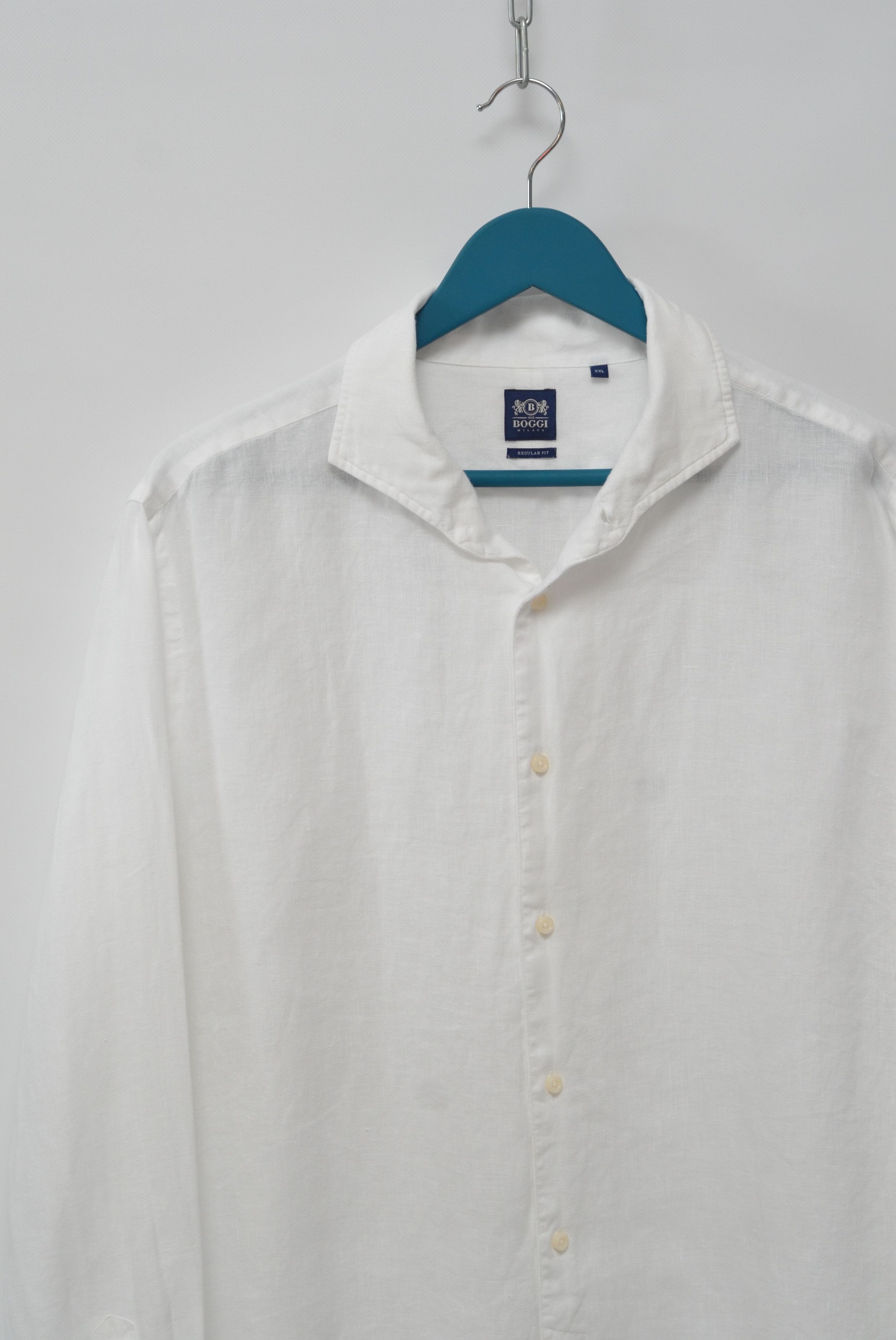 Boggi BOGGI Milano Luxury Linen Long Sleeve Shirt Size US XL / EU 56 / 4 - 4 Thumbnail