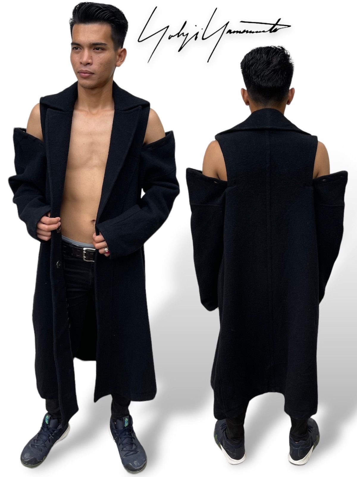 🔥 Yohji Yamamoto + Noir Wool Overcoat/Jacket Rare Design