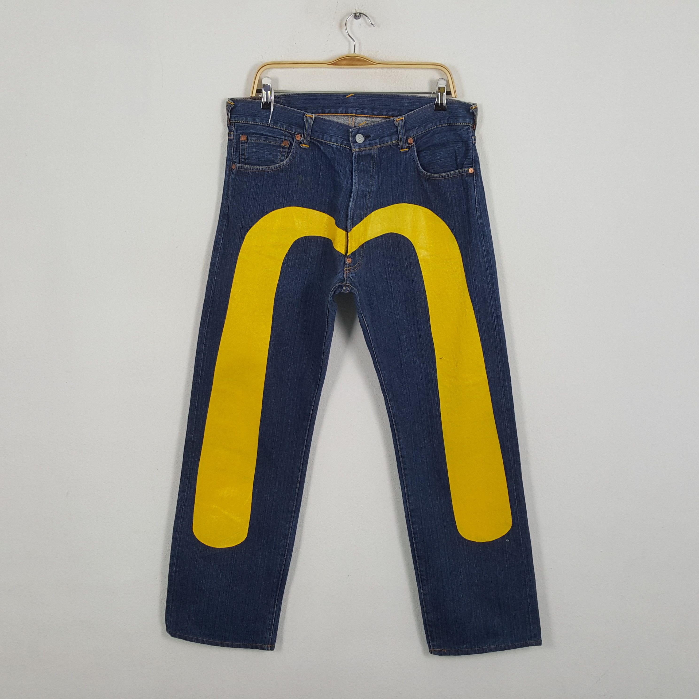 Pre-owned Evisu X Vintage Evisu Daicock Custom Jeans In Blue Jean
