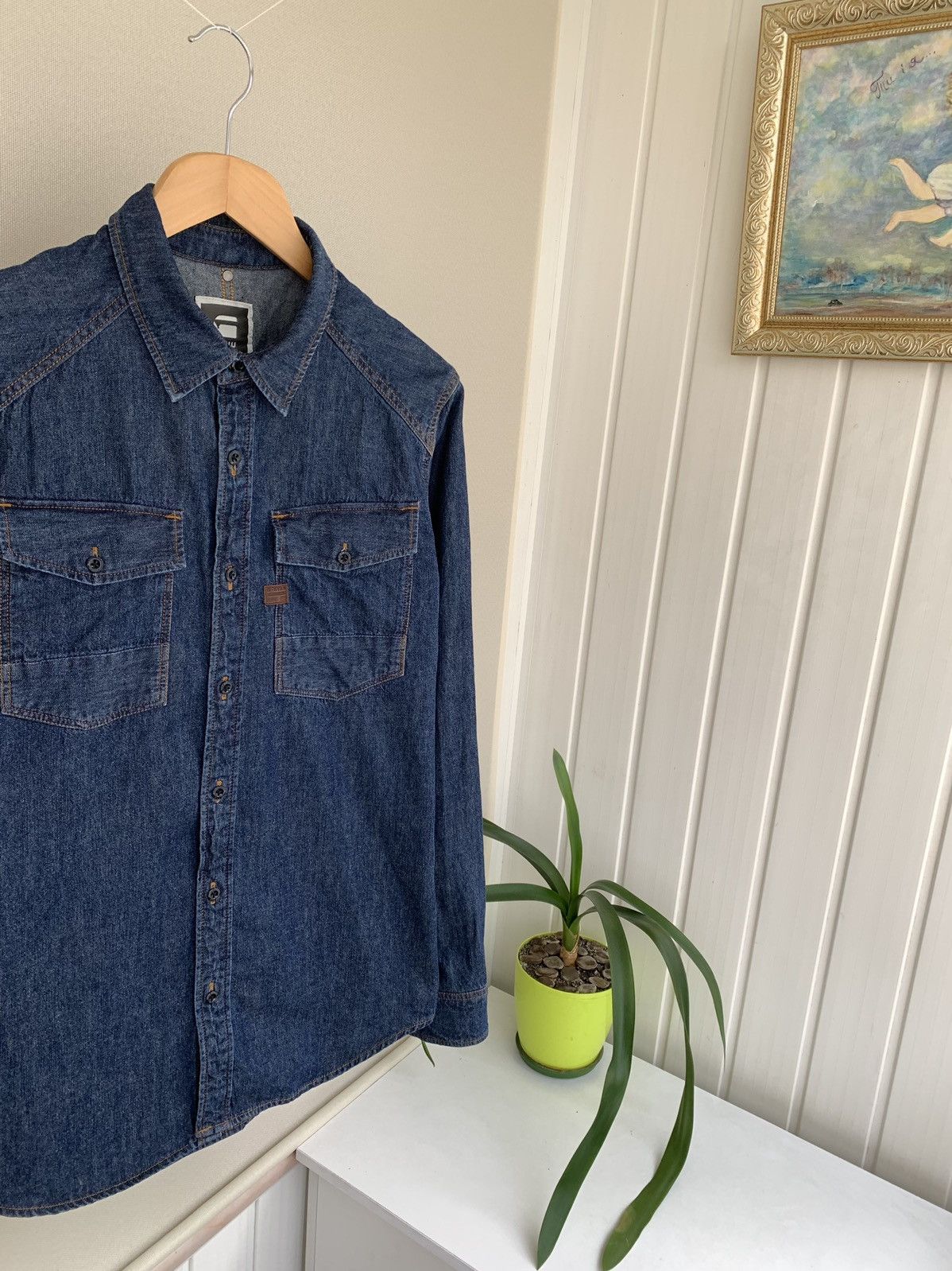 G-Star G-STAR RAW Denim Long Sleeve Shirt Mens Size M Size US L / EU 52-54 / 3 - 2 Thumbnail