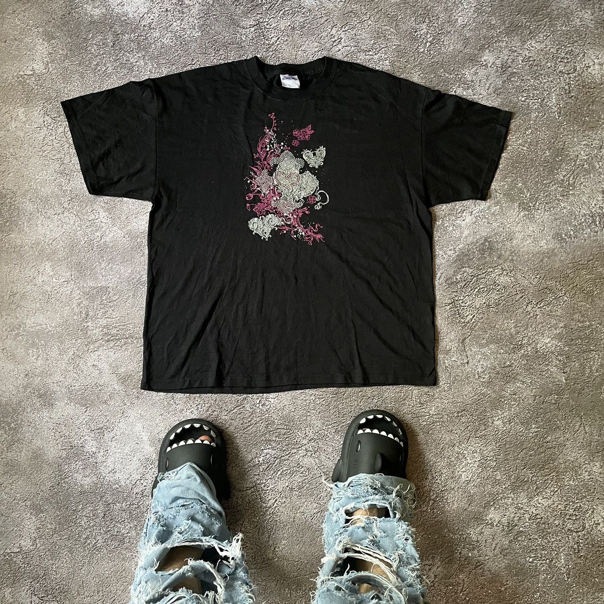 Vintage Vintage Y2K Graphic Tee Floral Horror Abstract Black Boxy XL Size US XL / EU 56 / 4 - 1 Thumbnail