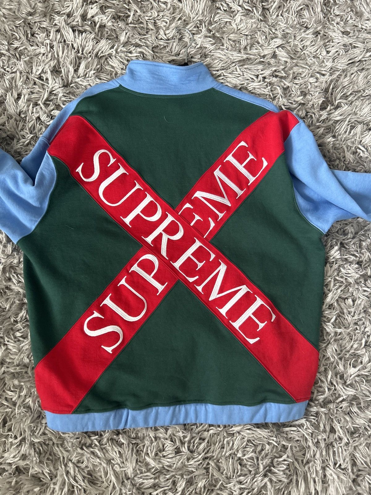 Supreme Supreme summer 2020 light blue cross half zip sweatshirt Size US M / EU 48-50 / 2 - 2 Thumbnail