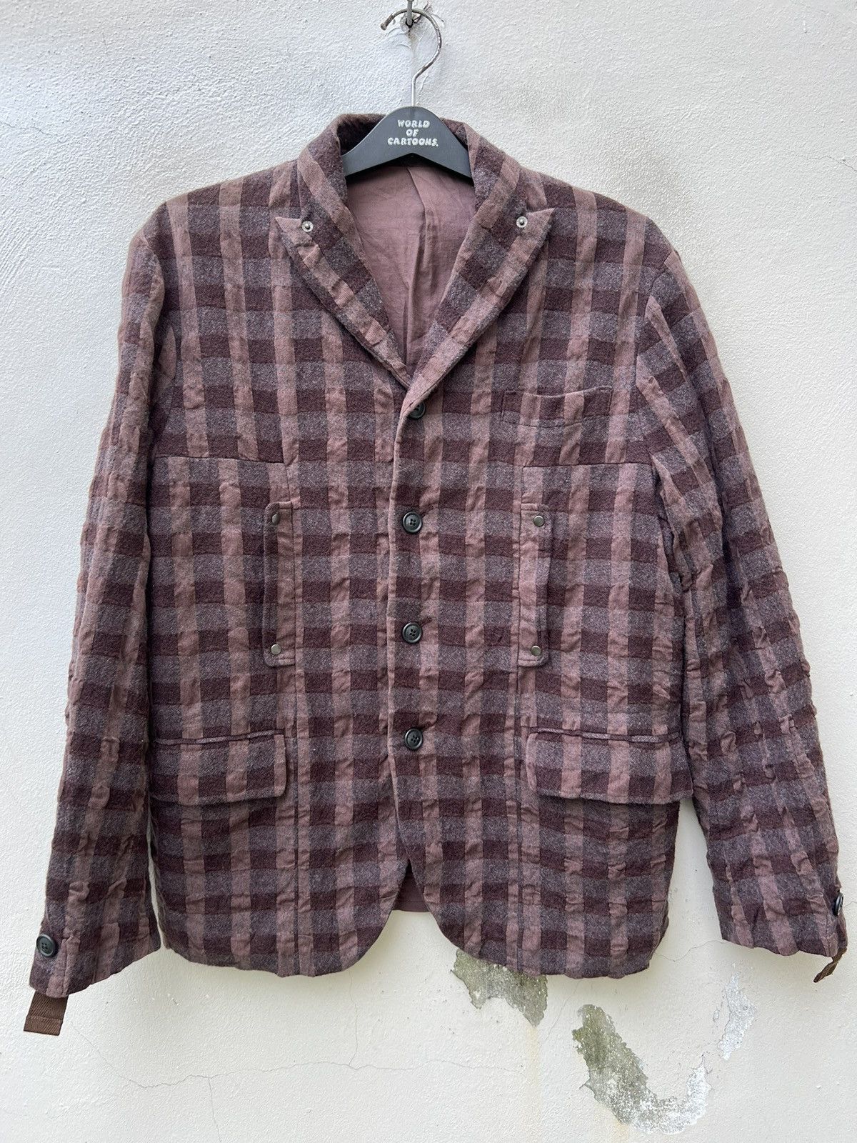 PPFM Vintage PPFM Seersucker Checks Wool Tactical Coat Jacket Size US M / EU 48-50 / 2 - 7 Thumbnail