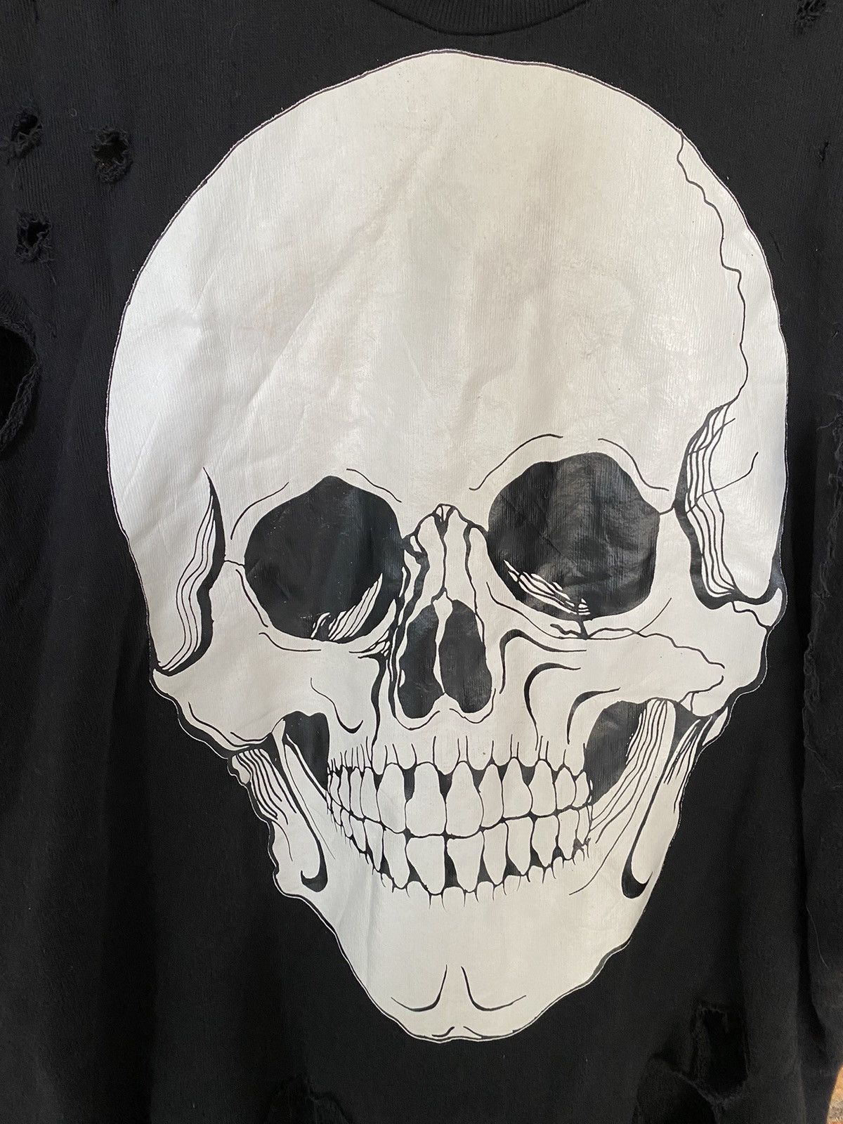 Japanese Brand GLAD NEWS Japan Skull distressed destroy oversize Size US L / EU 52-54 / 3 - 6 Thumbnail