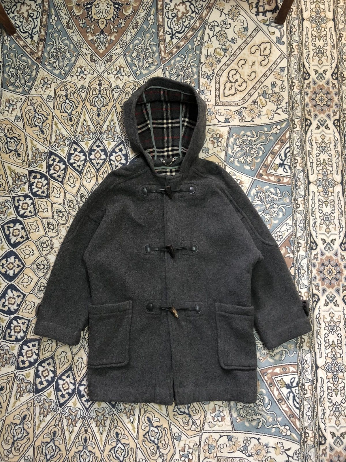 Burberry Vintage Burberry Speciality Nova Check Duffle Coat Size US M / EU 48-50 / 2 - 8 Thumbnail