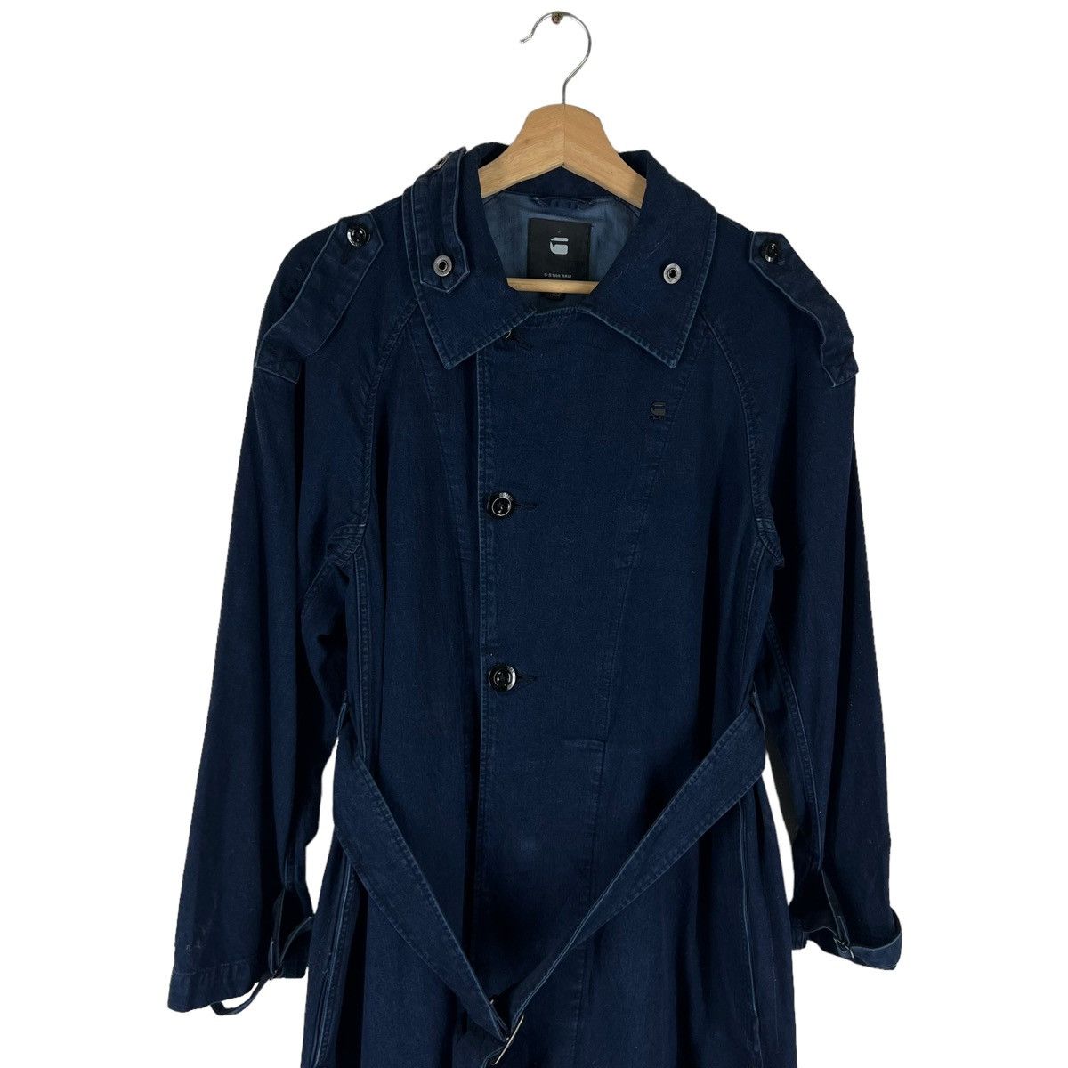 Japanese Brand VINTAGE DENIM LONG JACKET BONDAGE PARACHUTE G-STAR RAW Size US XXS / EU 40 - 2 Thumbnail