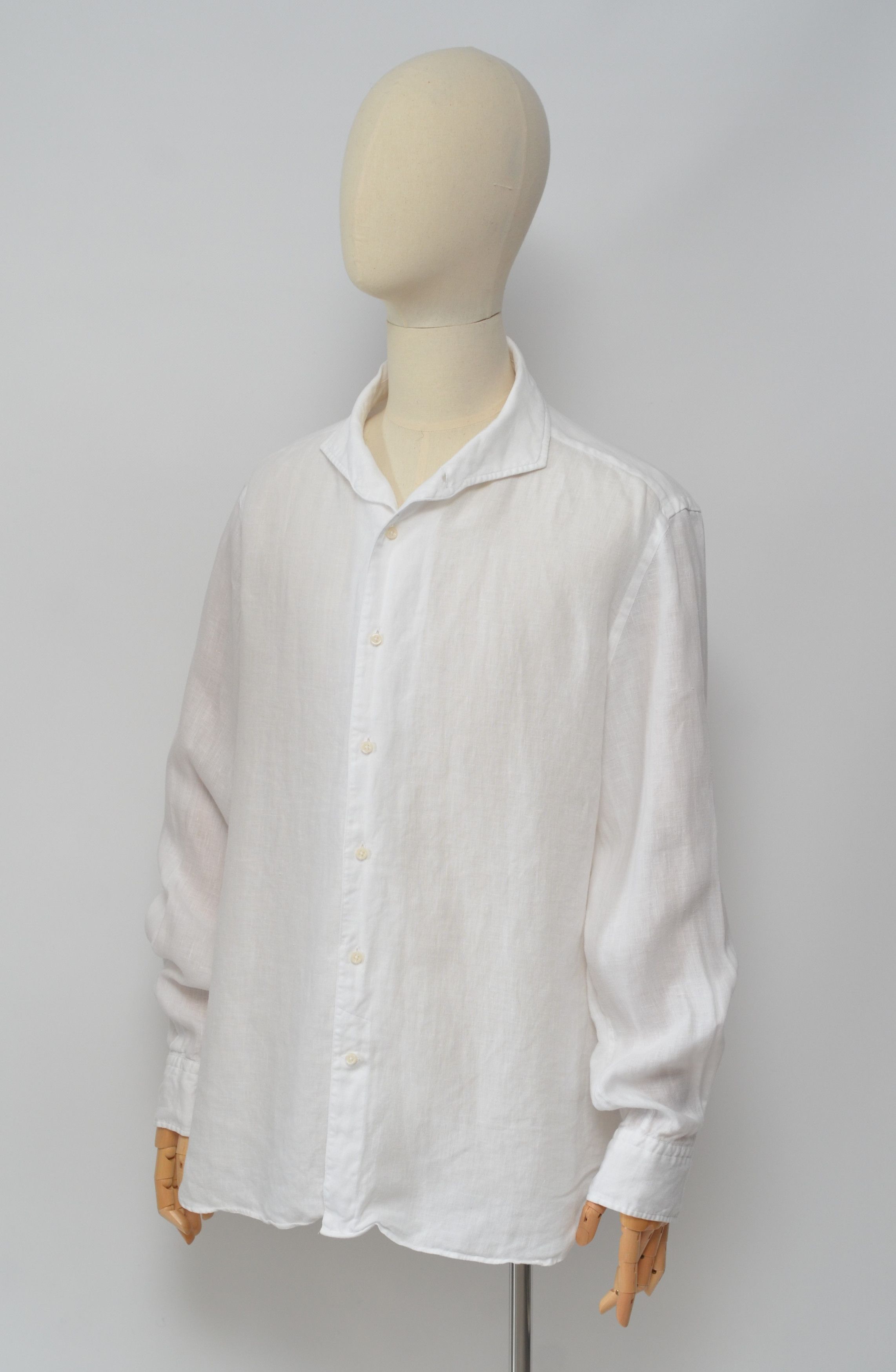 Boggi BOGGI Milano Luxury Linen Long Sleeve Shirt Size US XL / EU 56 / 4 - 8 Thumbnail