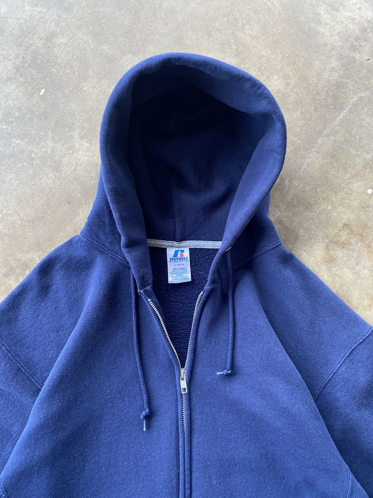 Russell Athletic Y2K Russel Athletic Heavyweight Essential Navy Zip Up ...