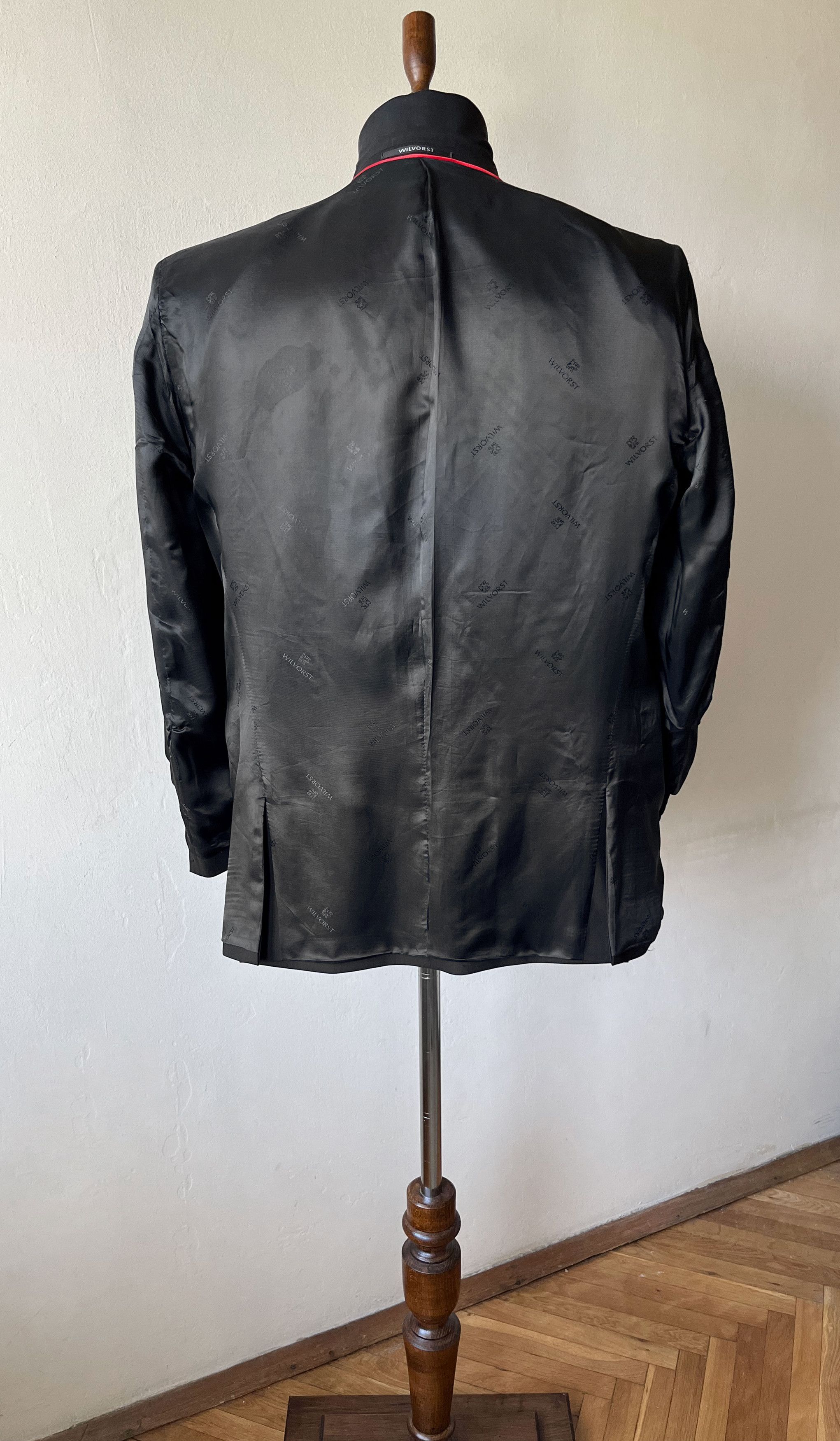 Vintage VINTAGE Dark Grey Wool Men's Tuxedo Black Satin Peak Lapels Size 40R - 9 Thumbnail