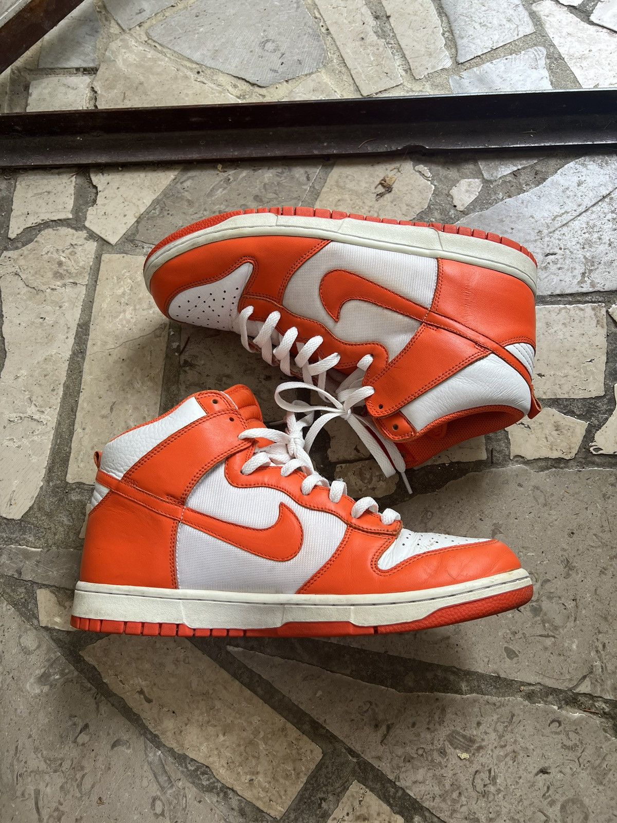 Pre-owned Jordan Nike Nuke Dunk High Orange Blaze 2008 Shoes In White