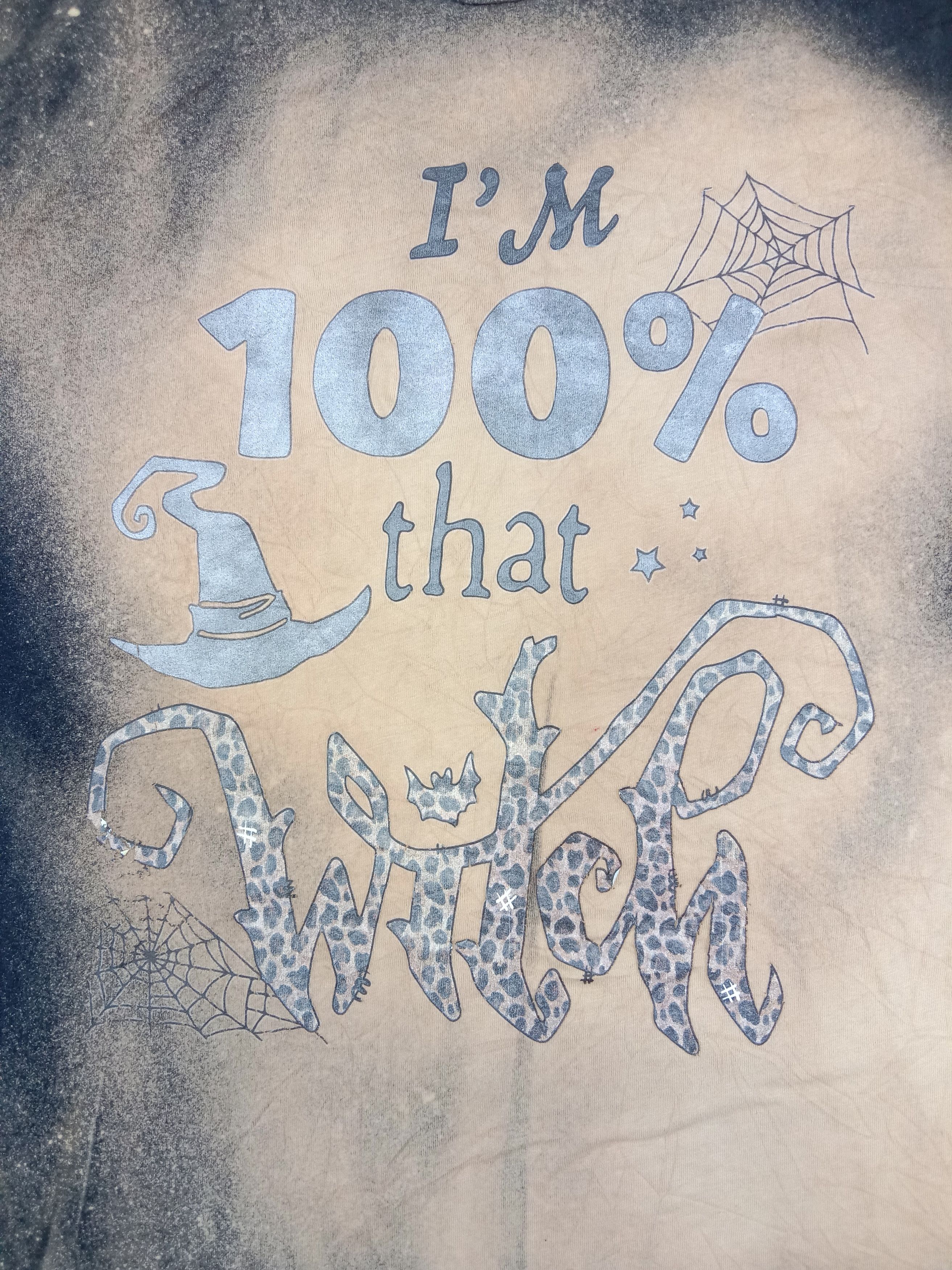 Canvas Vintage "I'm The 100% Witch" Canvas T Shirt Size US XL / EU 56 / 4 - 2 Thumbnail