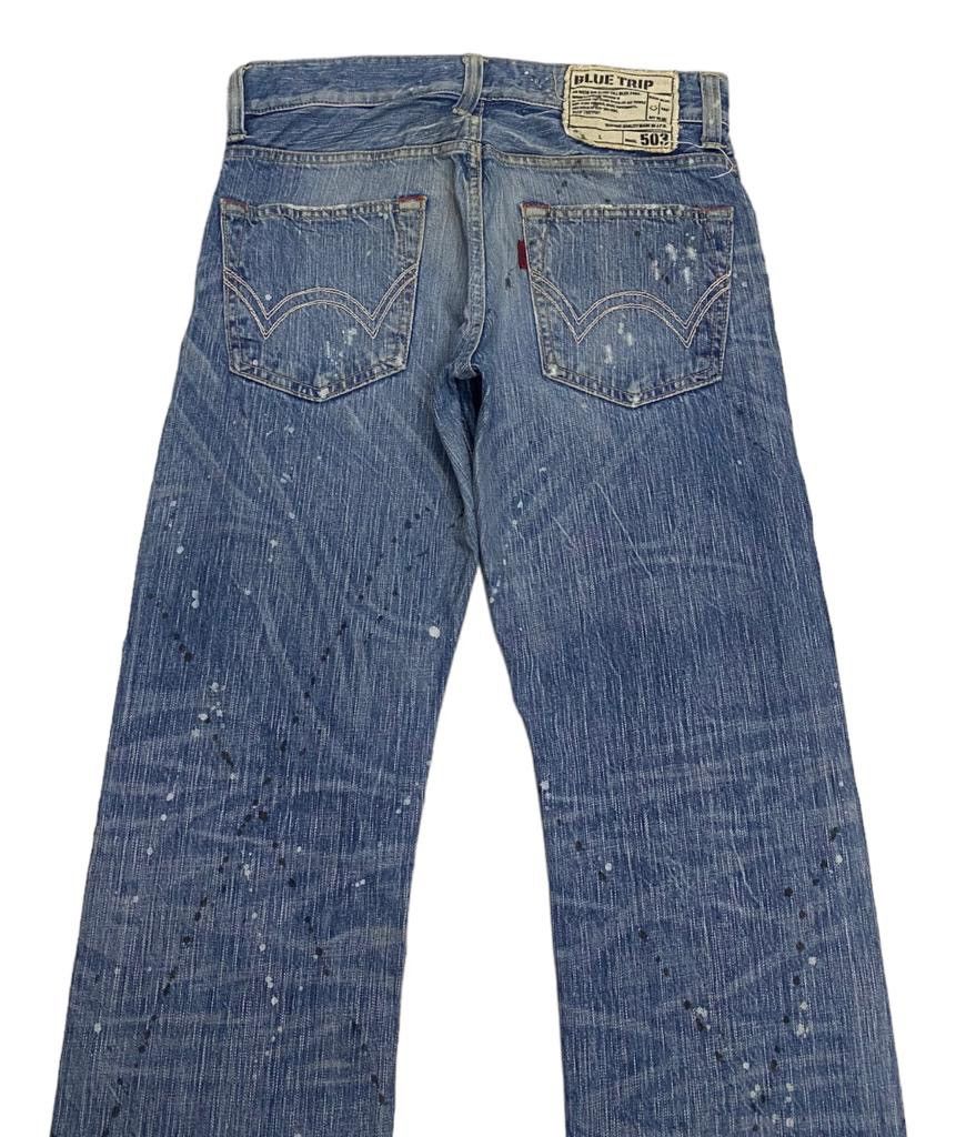 Hysteric Glamour FLARE🔥DISTRESSED SPLATTED EDWIN 503 BLUE TRIP DENIM FLARED Size US 31 - 6 Thumbnail
