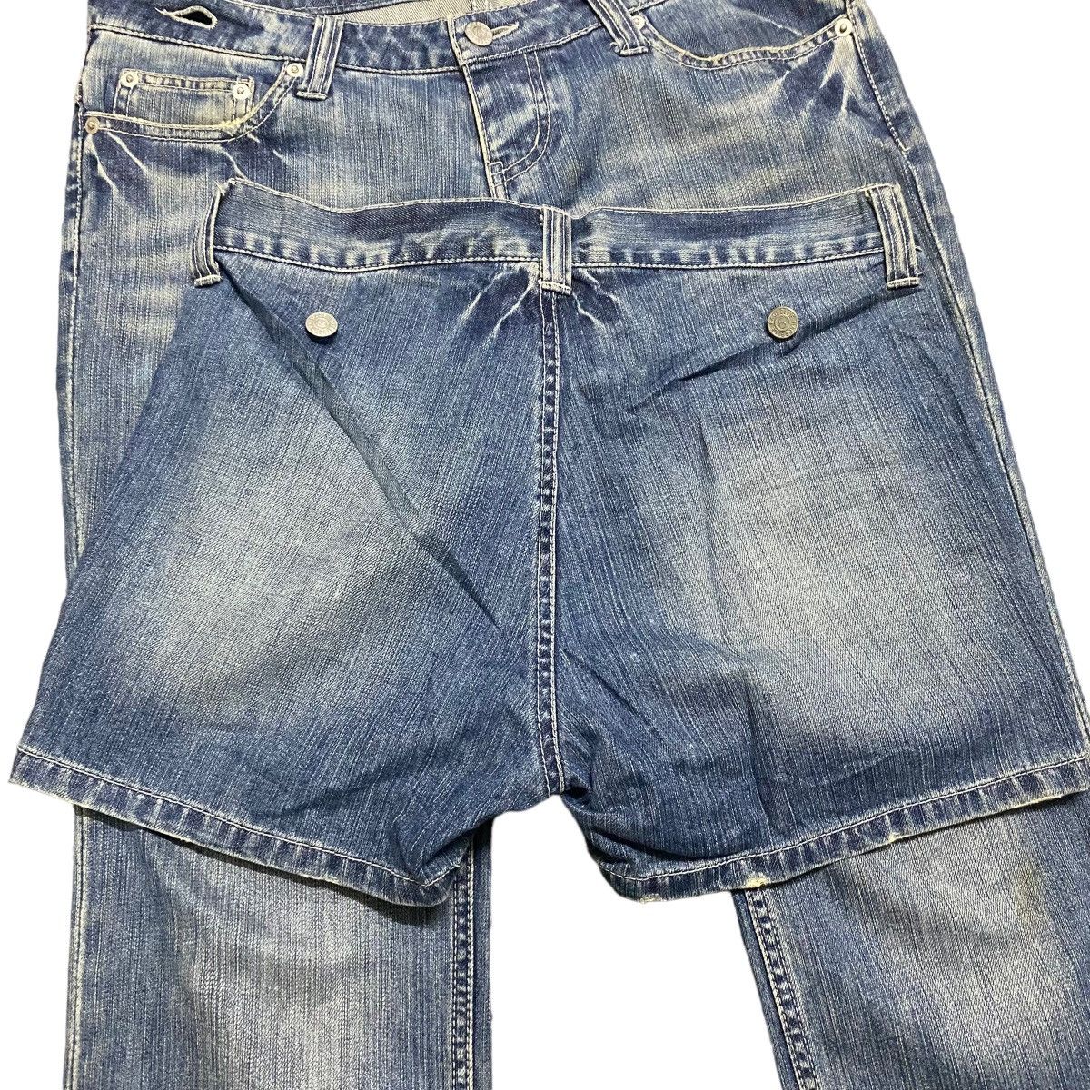 Japanese Brand 2in1 Rageblue Denim Double Waist Jeans Size US 30 / EU 46 - 4 Thumbnail