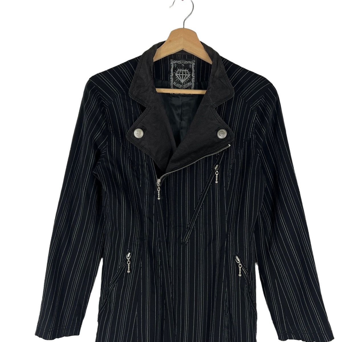 Japanese Brand BONDAGE PARACHUTE PUNK DESIGN JACKET ALGO QUINS STRIPED Size US S / EU 44-46 / 1 - 3 Thumbnail