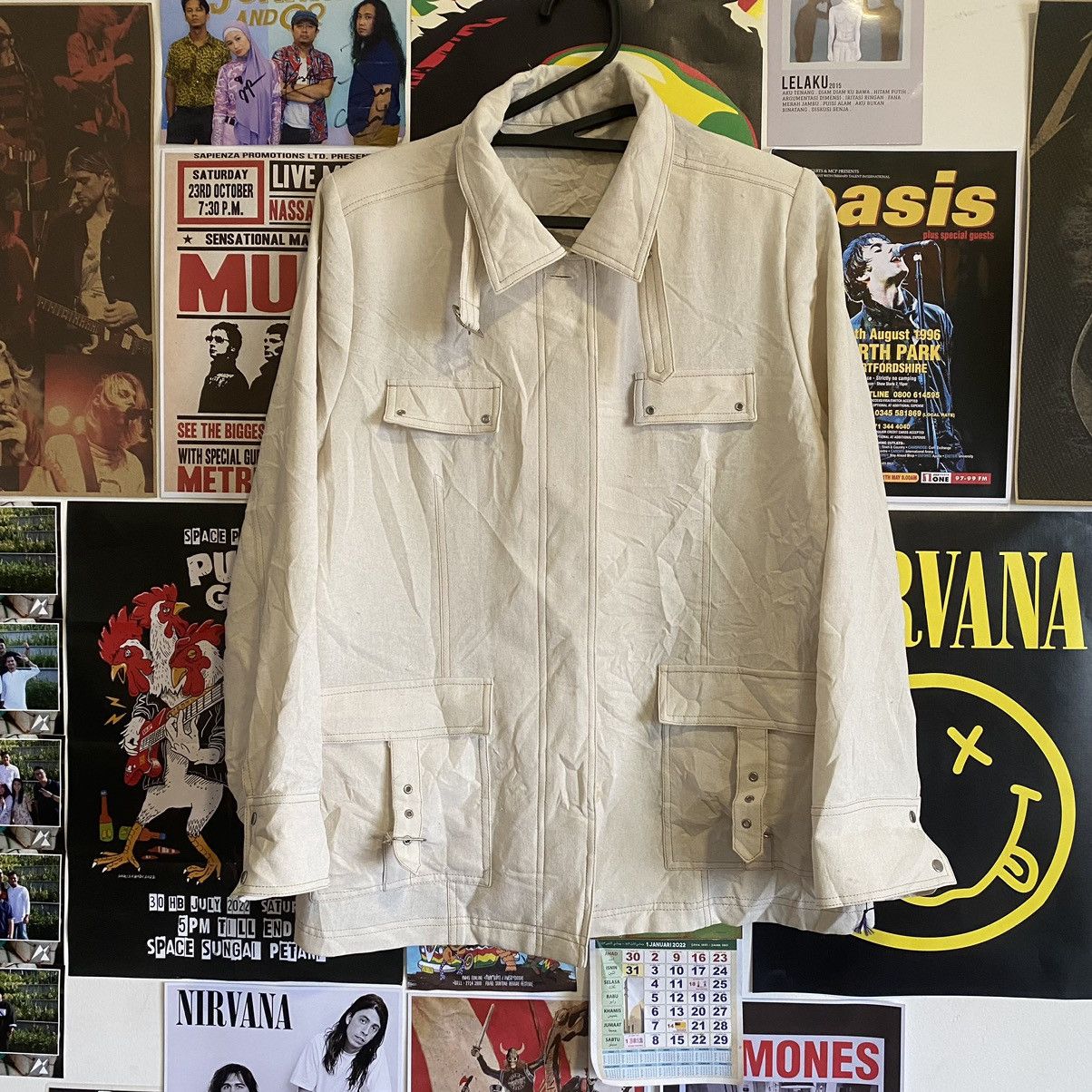 image of Vintage Laliberte Light Jacket in Cream, Women's (Size Medium)