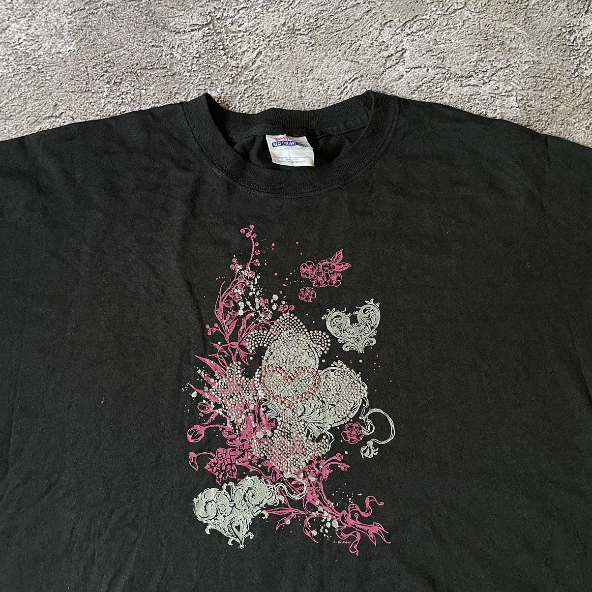 Vintage Vintage Y2K Graphic Tee Floral Horror Abstract Black Boxy XL Size US XL / EU 56 / 4 - 7 Thumbnail
