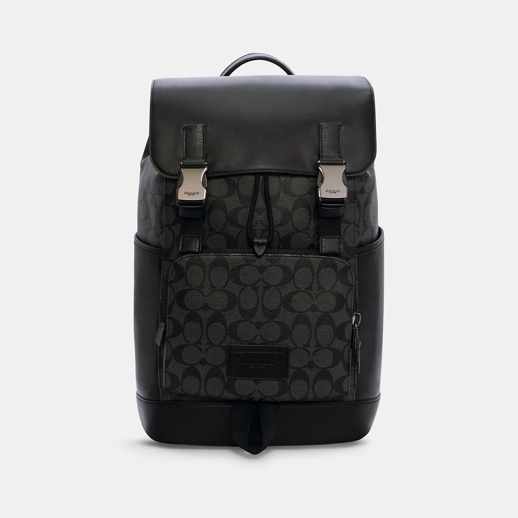 Coach Black Kleo Backpack Coach Kleo Backpack Khaki Multi Signature Coated Canvas main image 3