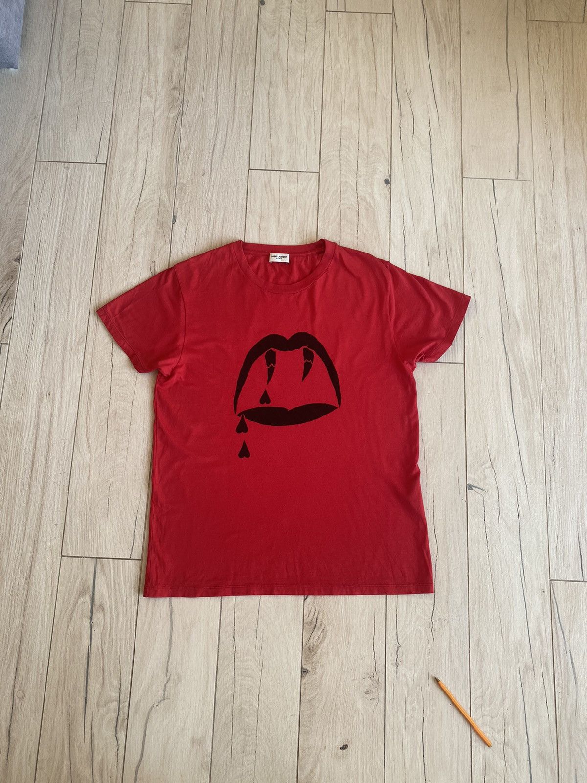 Saint Laurent Paris SS16 Saint Laurent Paris Bloodluster Vampire Red T-Shirt  | Grailed