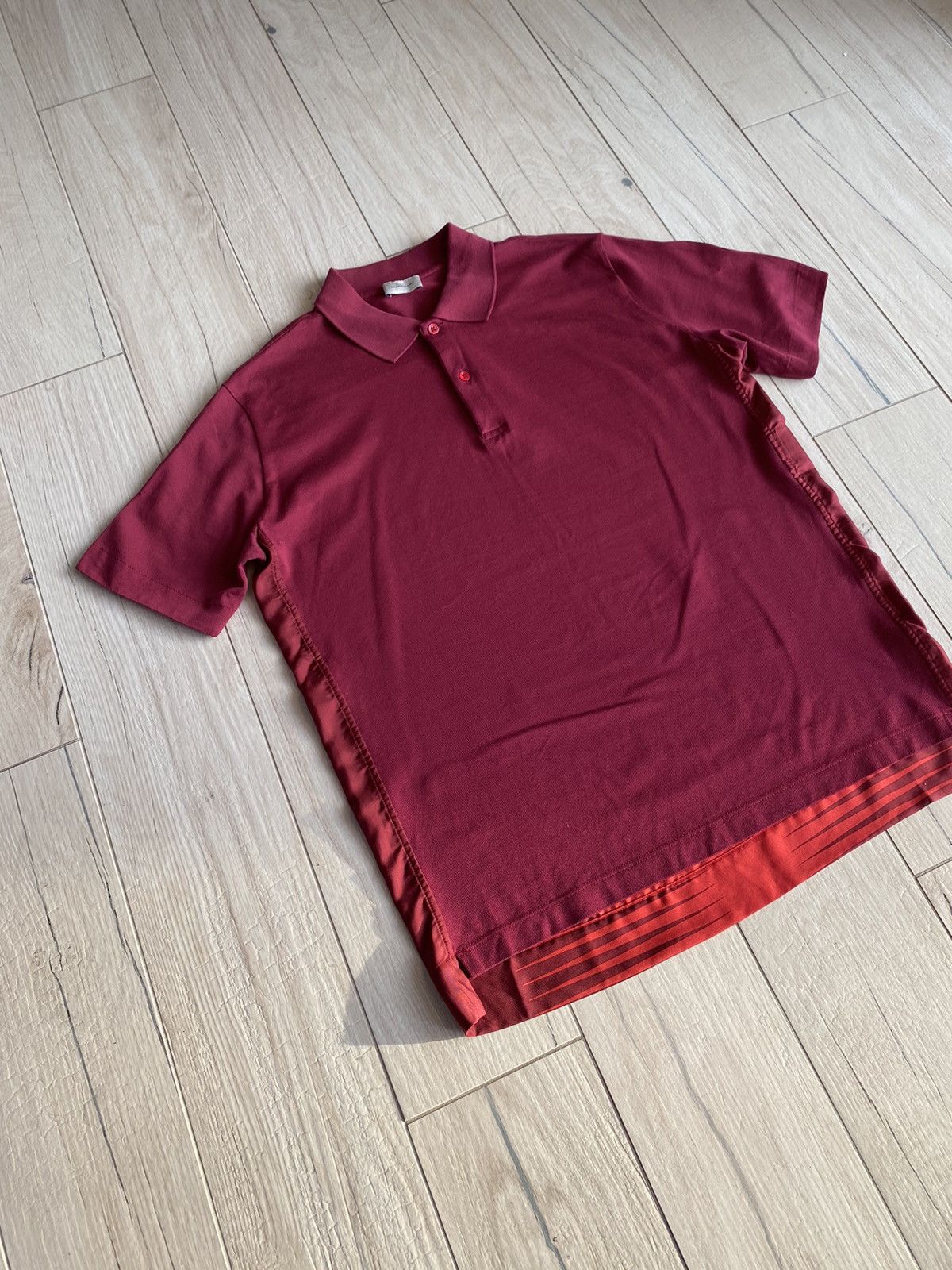 Balenciaga SS12 Balenciaga Two Tone Abstract Silk Polo T-Shirt Size US L / EU 52-54 / 3 - 3 Thumbnail