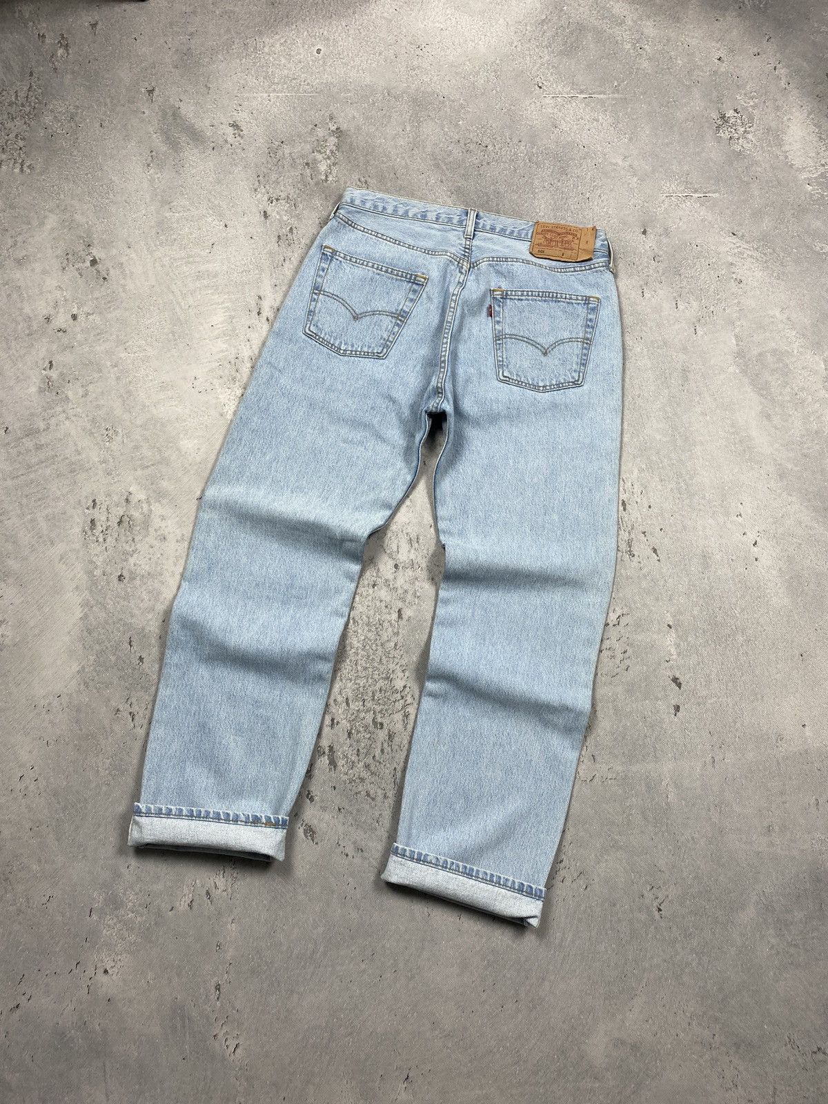 Vintage 90s Levi's 501 Washed Light Blue Denim Jeans