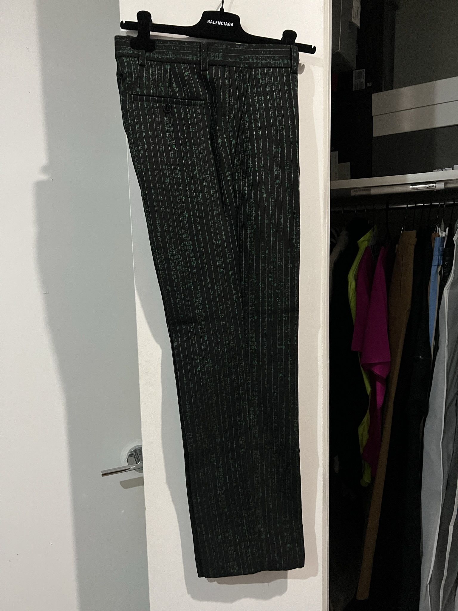 Pre-owned Vetements Wool Matrix Trousers Size Xs In Black