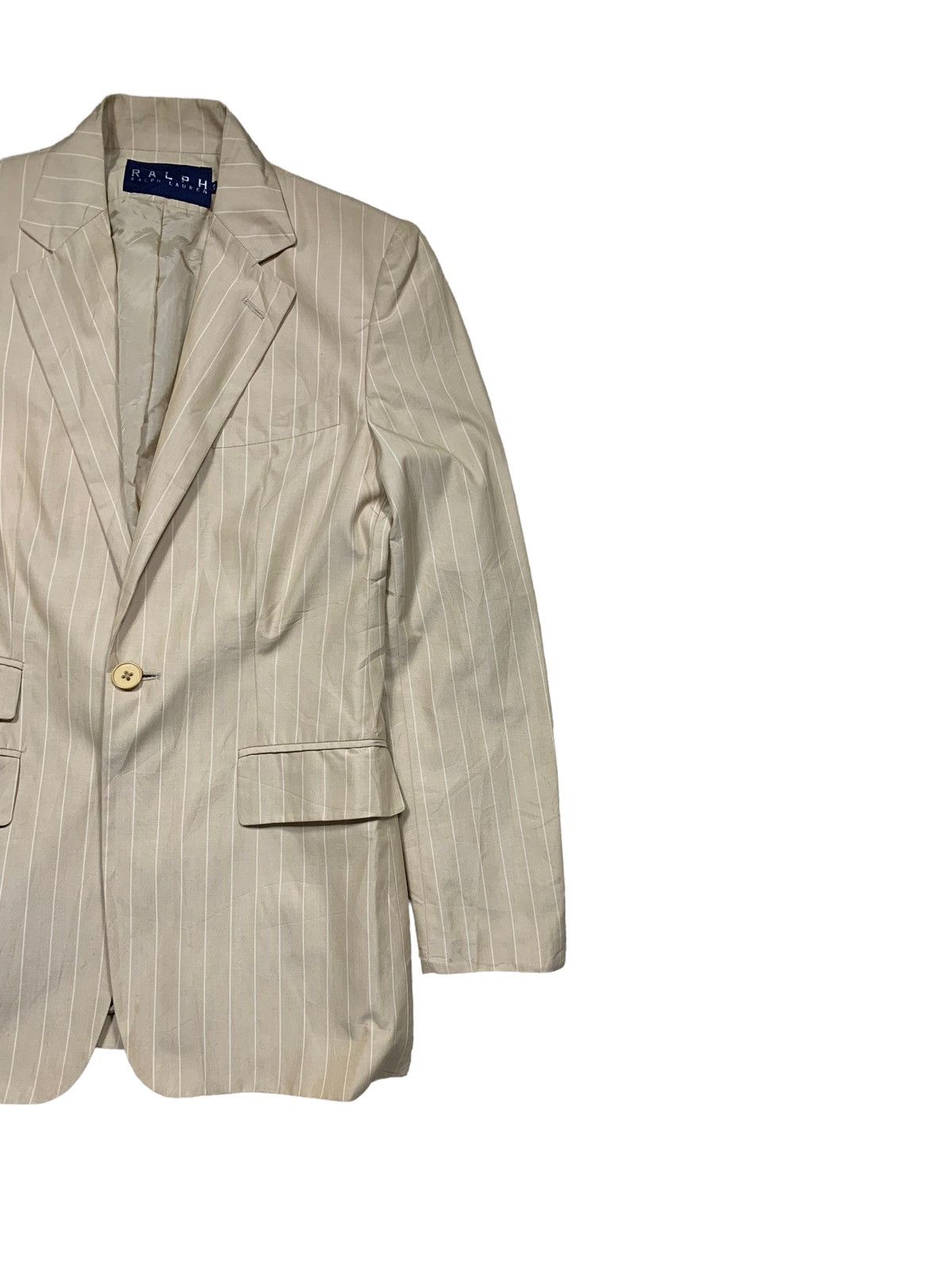 Polo Ralph Lauren Vintage Polo Ralph Lauren Stripe Blazer Beige Colour Size S / US 4 / IT 40 - 6 Thumbnail