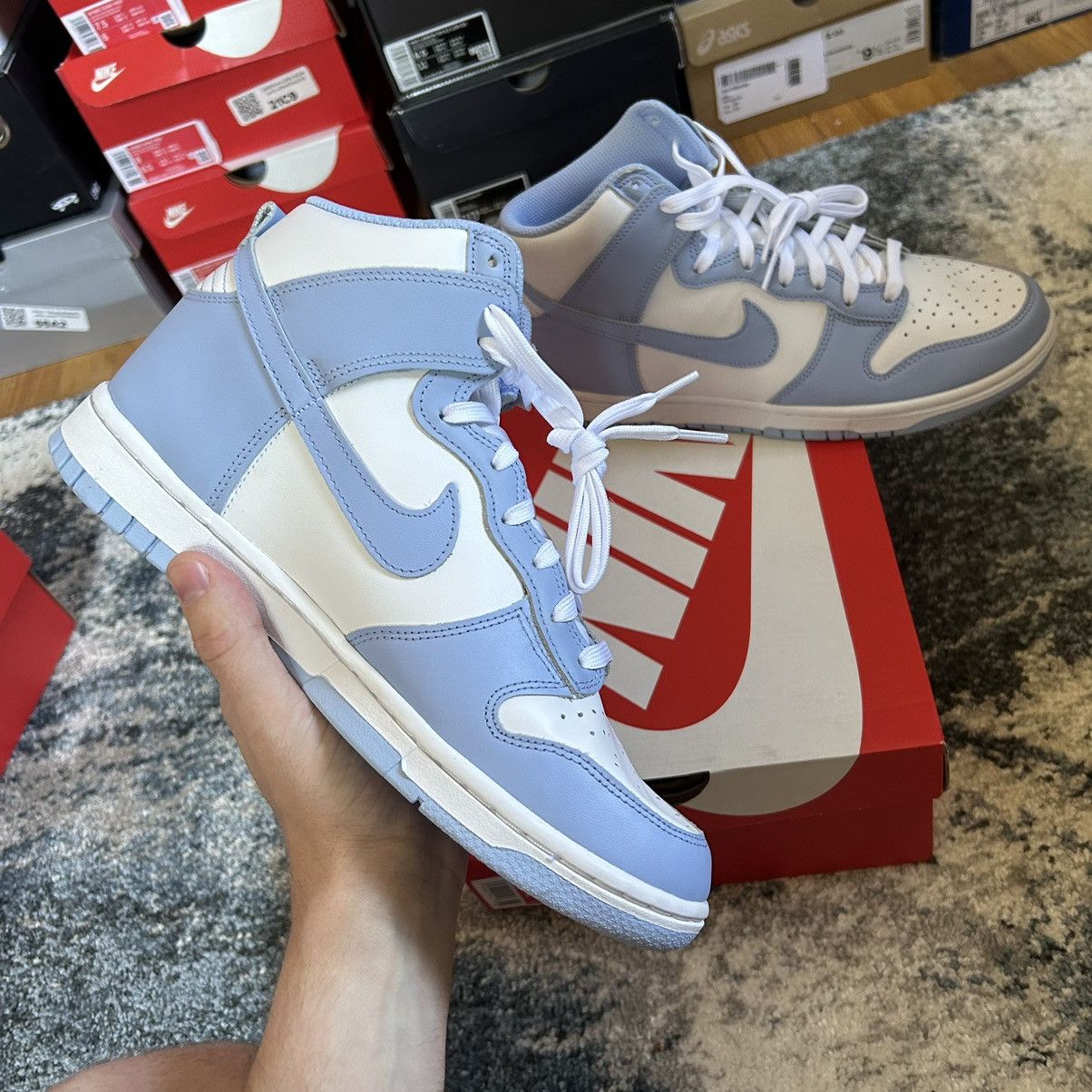Nike × Vintage NiKE DUNK Hi ALUMiNUM PALE SKY ViNTAGE BLUE DD1869-107 Size US 9 / IT 39 - 4 Thumbnail