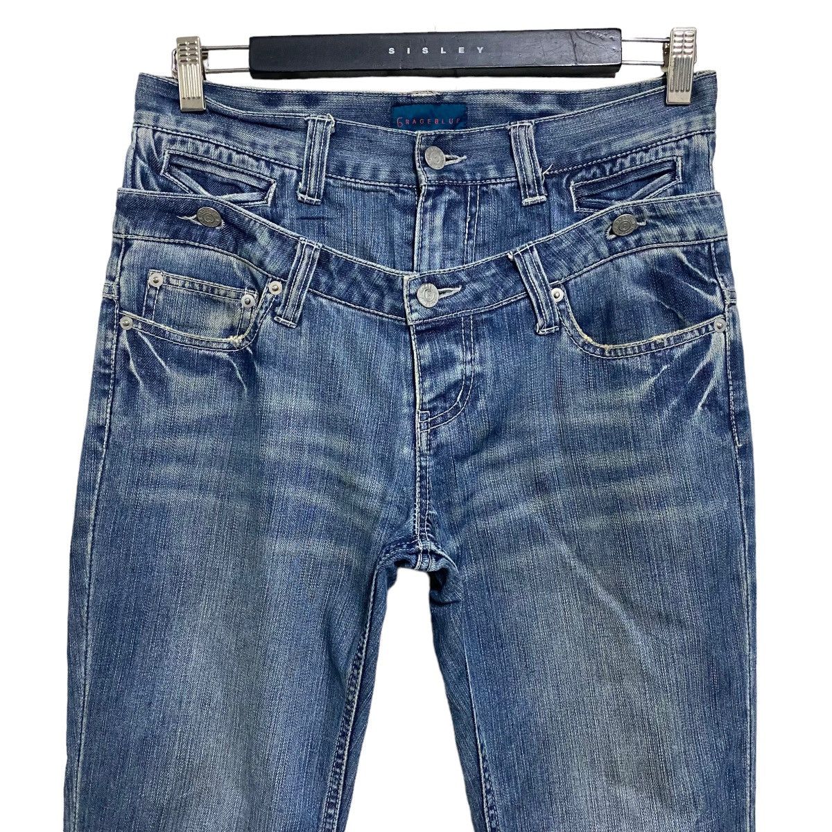 Japanese Brand 2in1 Rageblue Denim Double Waist Jeans Size US 30 / EU 46 - 5 Thumbnail