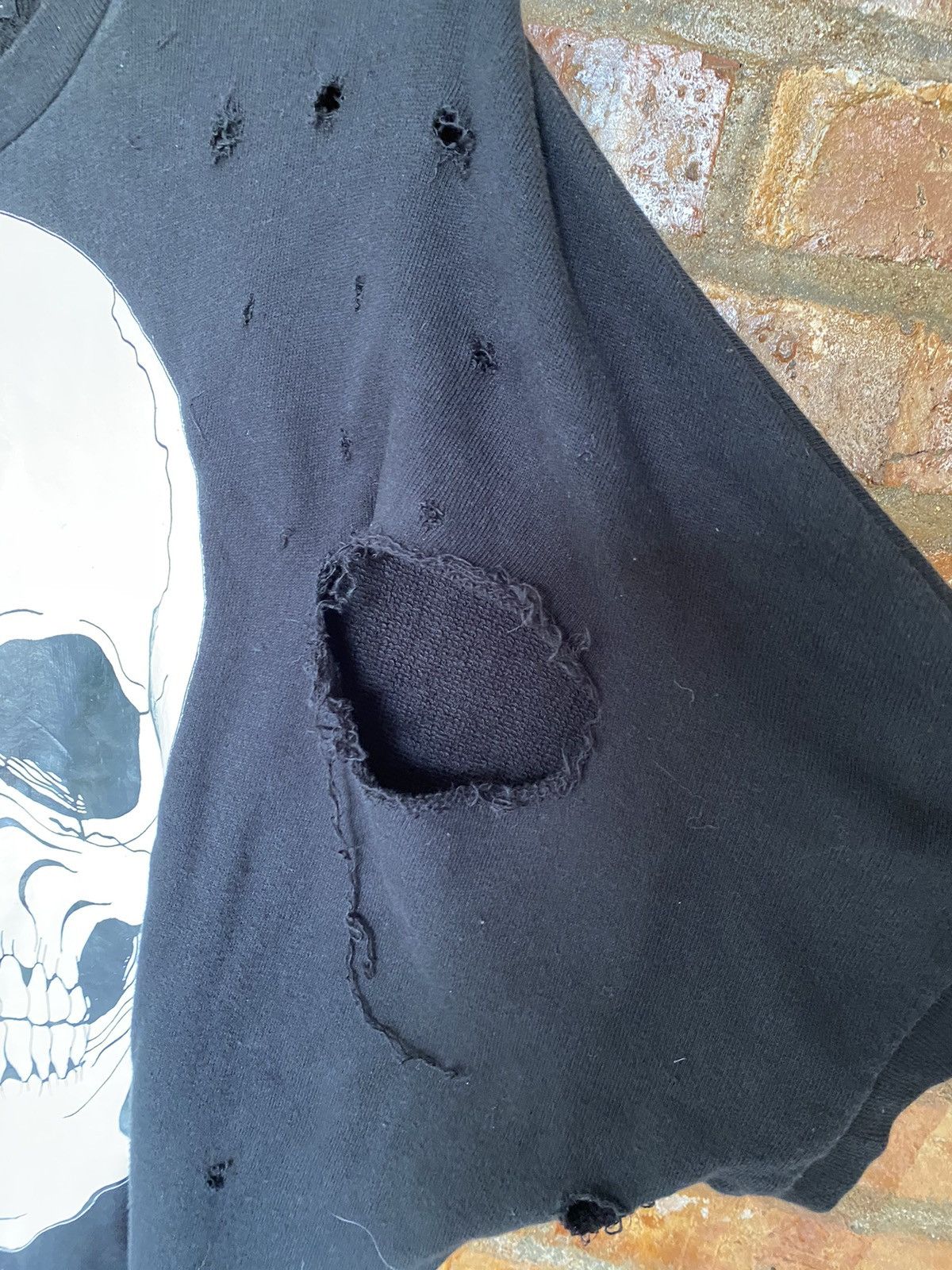 Japanese Brand GLAD NEWS Japan Skull distressed destroy oversize Size US L / EU 52-54 / 3 - 8 Thumbnail