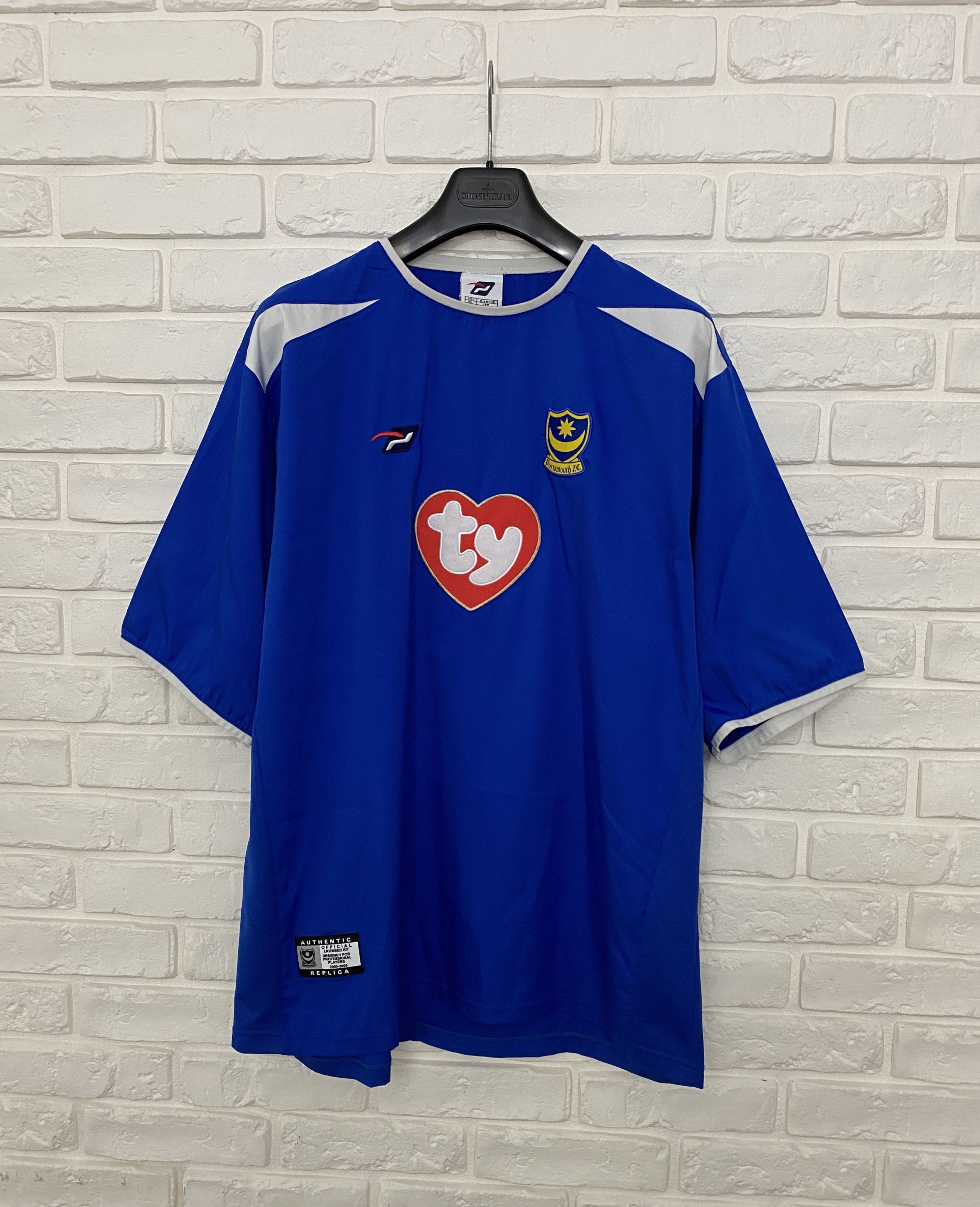 Maillot Portsmouth FC 2003-2005 Extérieur – Taille XL, Blanc, Occasion Très Bon état