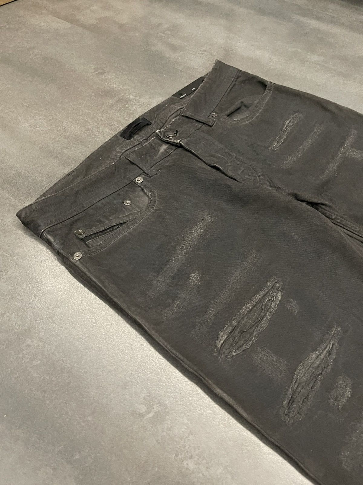 Diesel !DS! Diesel Black Gold Waxed Distressed Dark Grey Denim Size US 32 / EU 48 - 9 Thumbnail