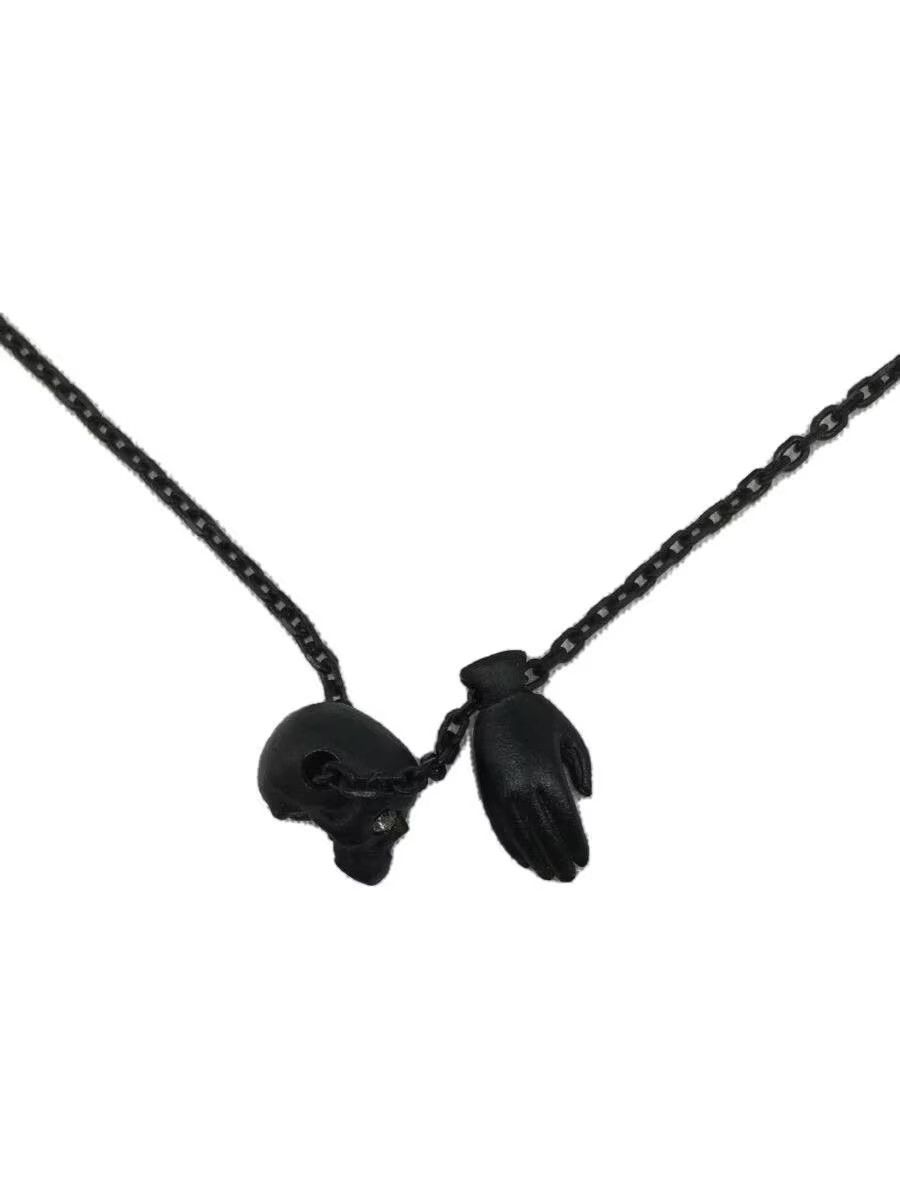 image of Undercover 0.925 Pam Skull Hand Necklace in Black, Men's