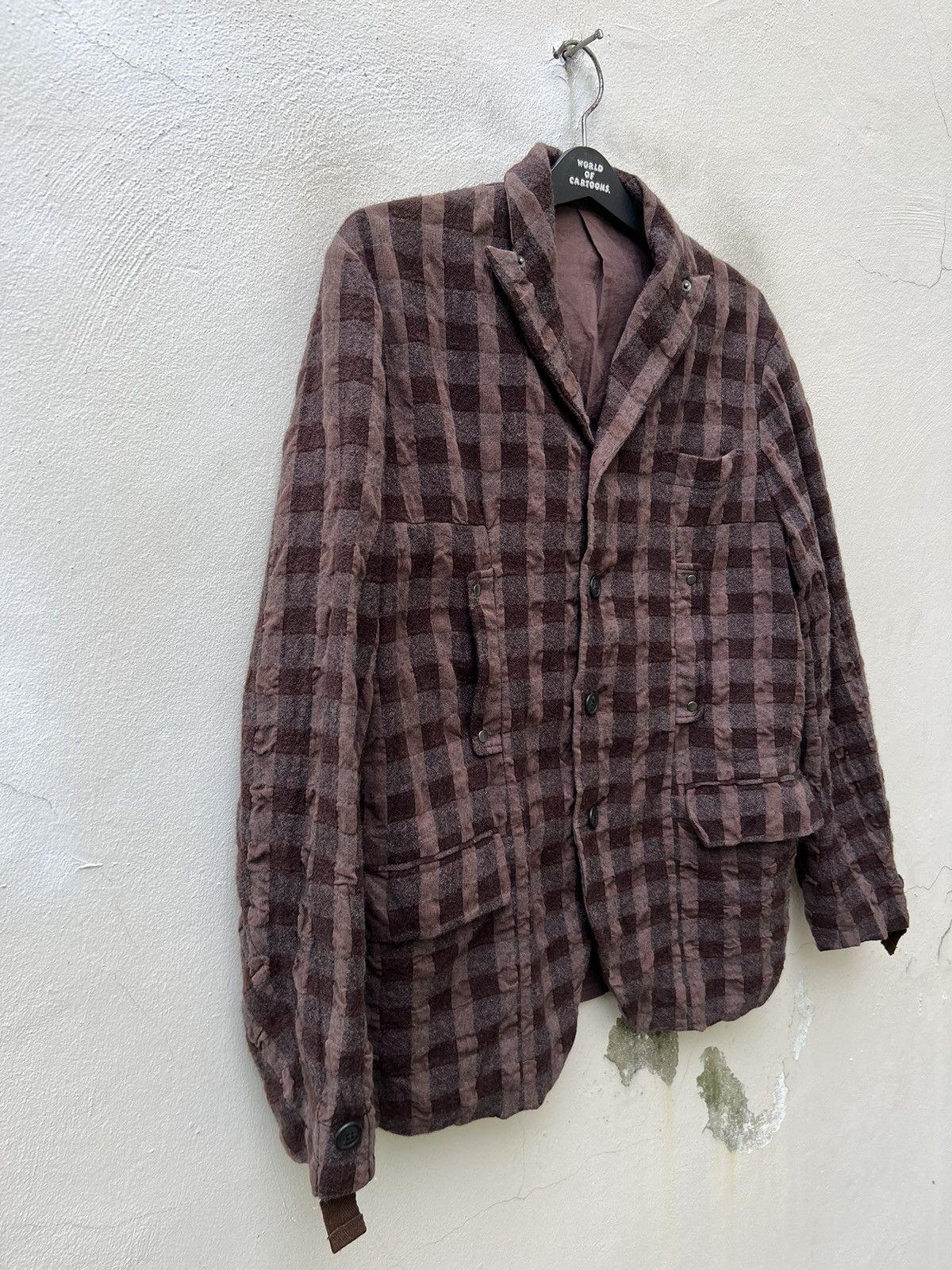 PPFM Vintage PPFM Seersucker Checks Wool Tactical Coat Jacket Size US M / EU 48-50 / 2 - 10 Thumbnail